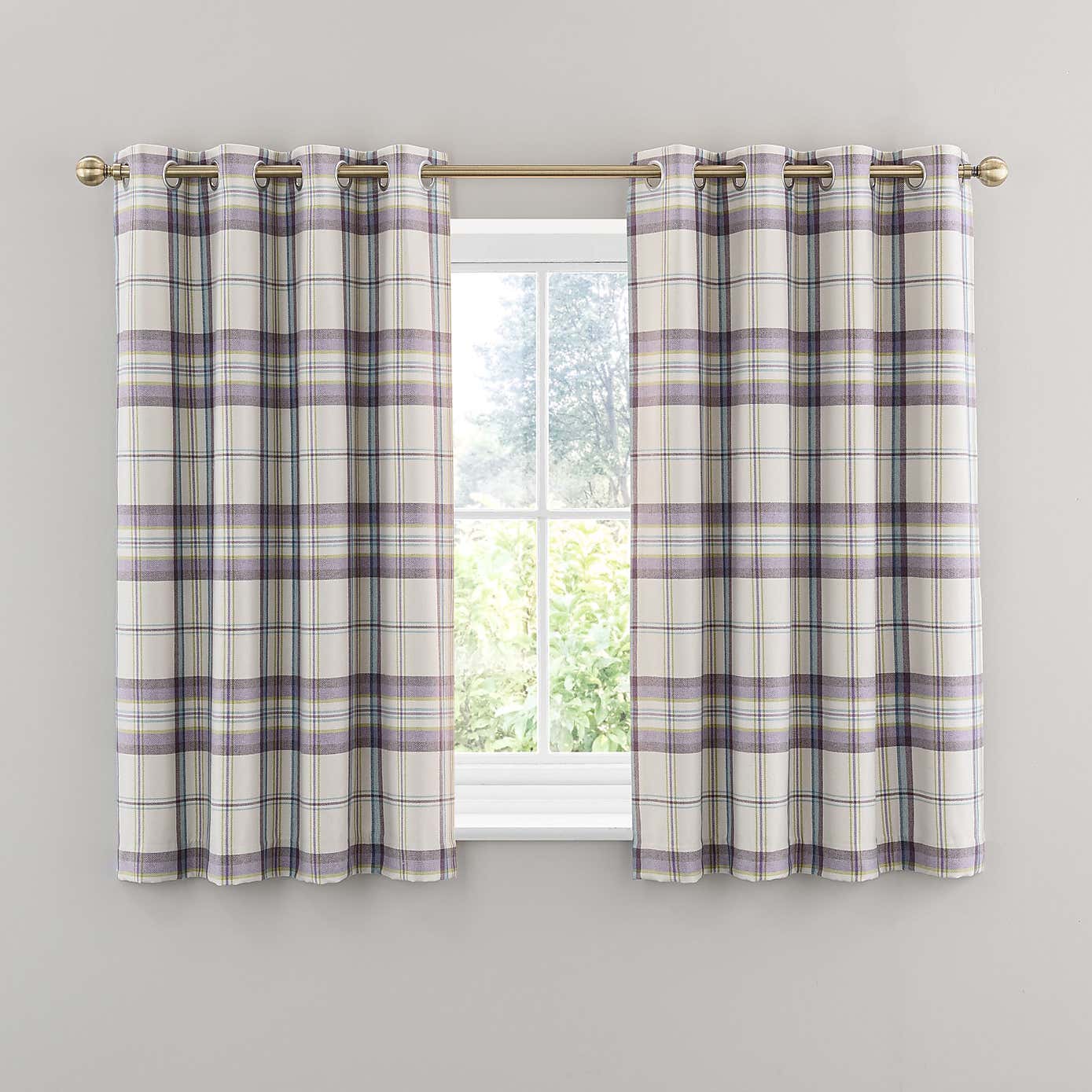 Henley Checked Eyelet Curtains