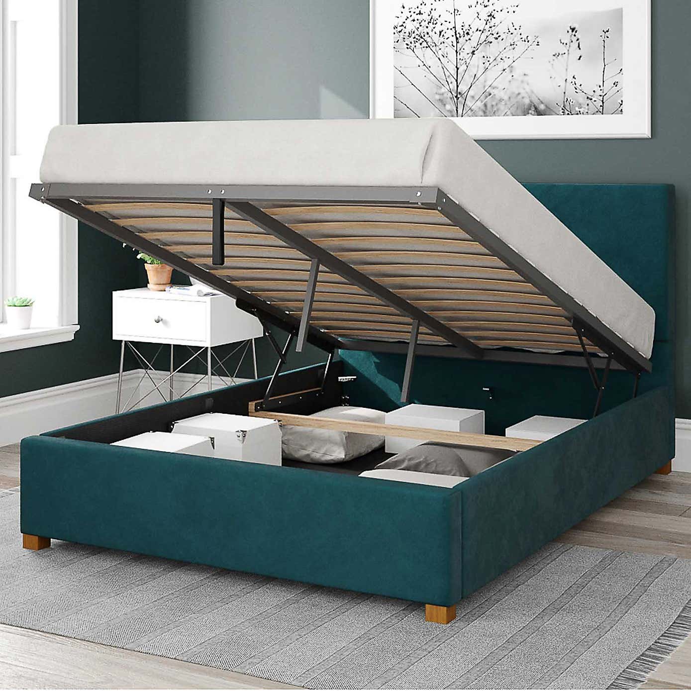 Garland Plush Velvet Ottoman Bed