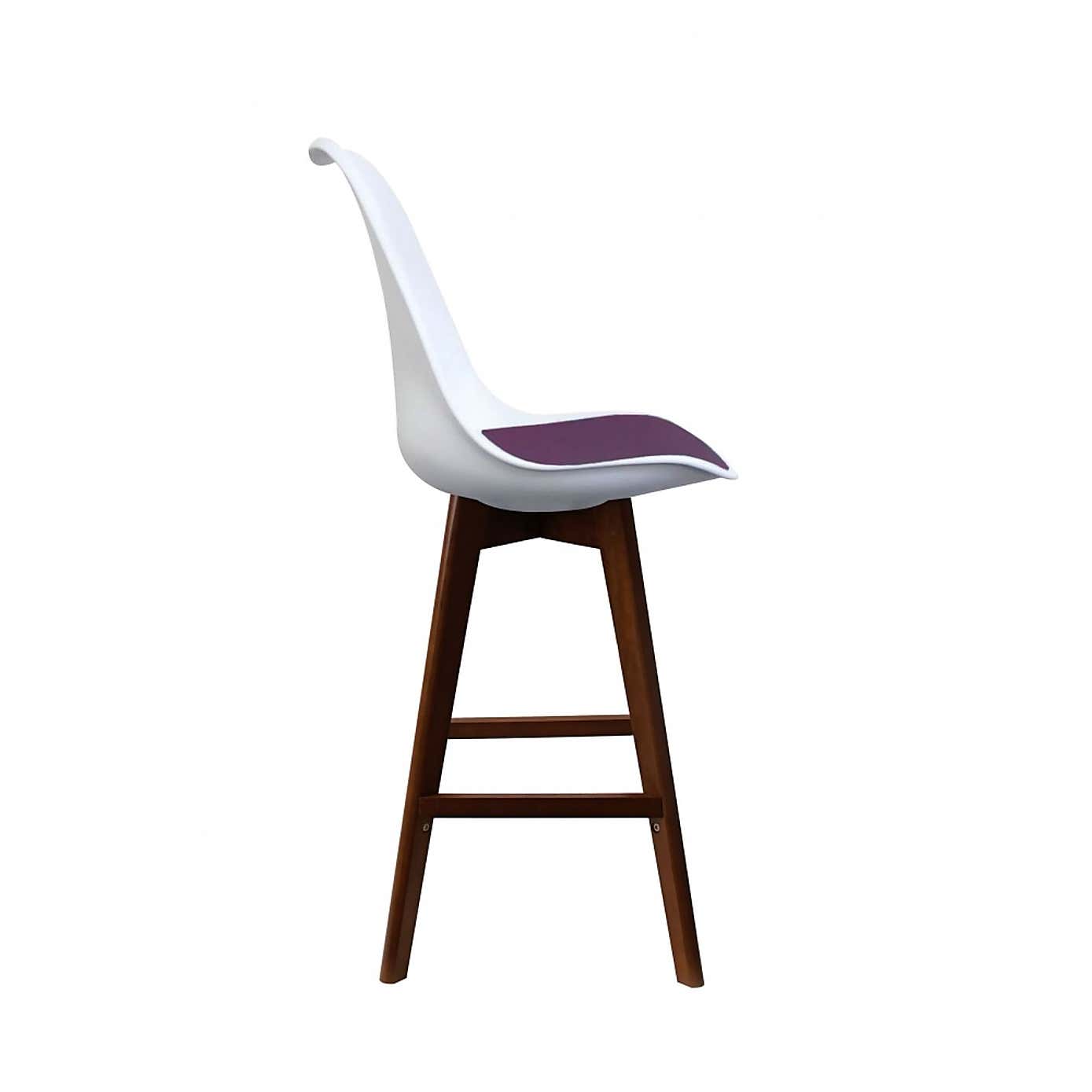 Fusion Living Soho White Plastic Bar Stool