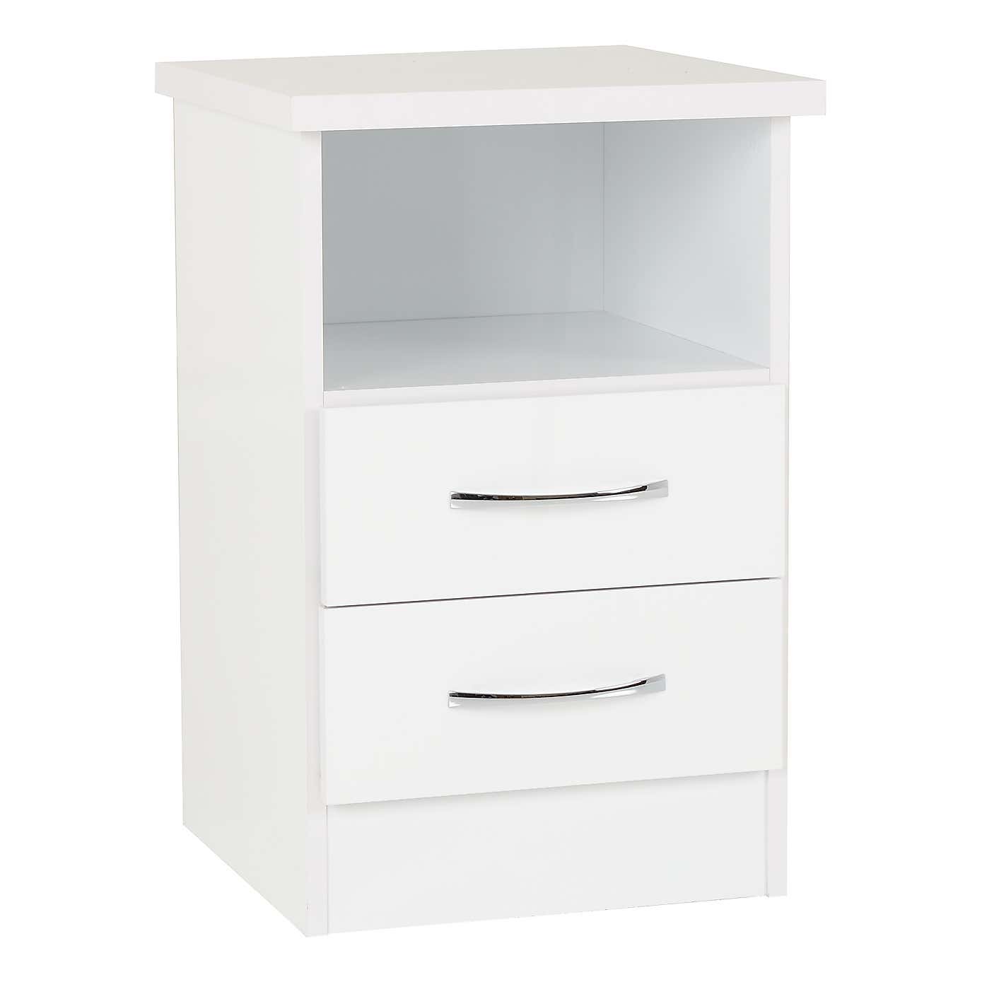 Nevada 2 Drawer Bedside Table
