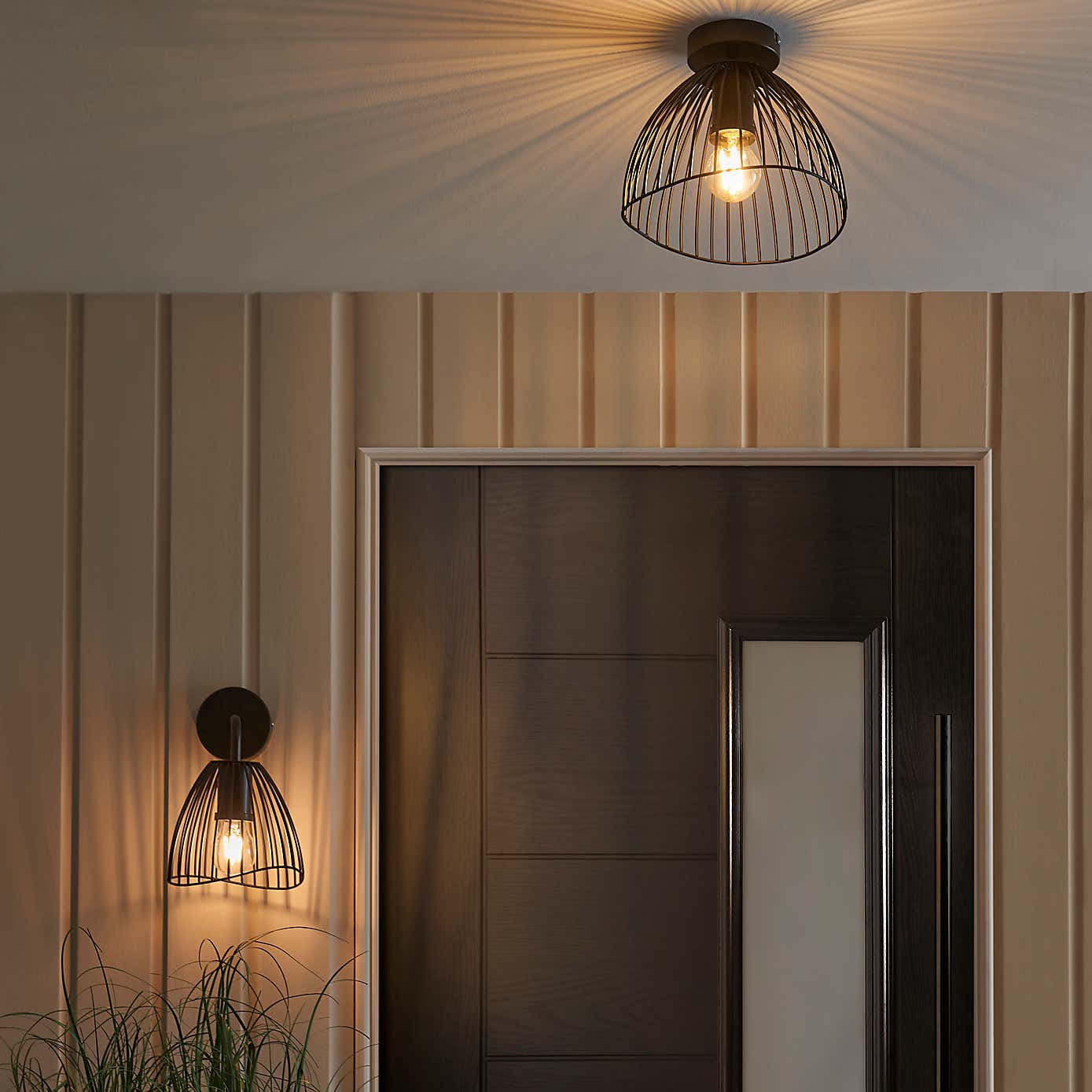 Jaula Indoor Outdoor 1 Light Flush Ceiling Fitting