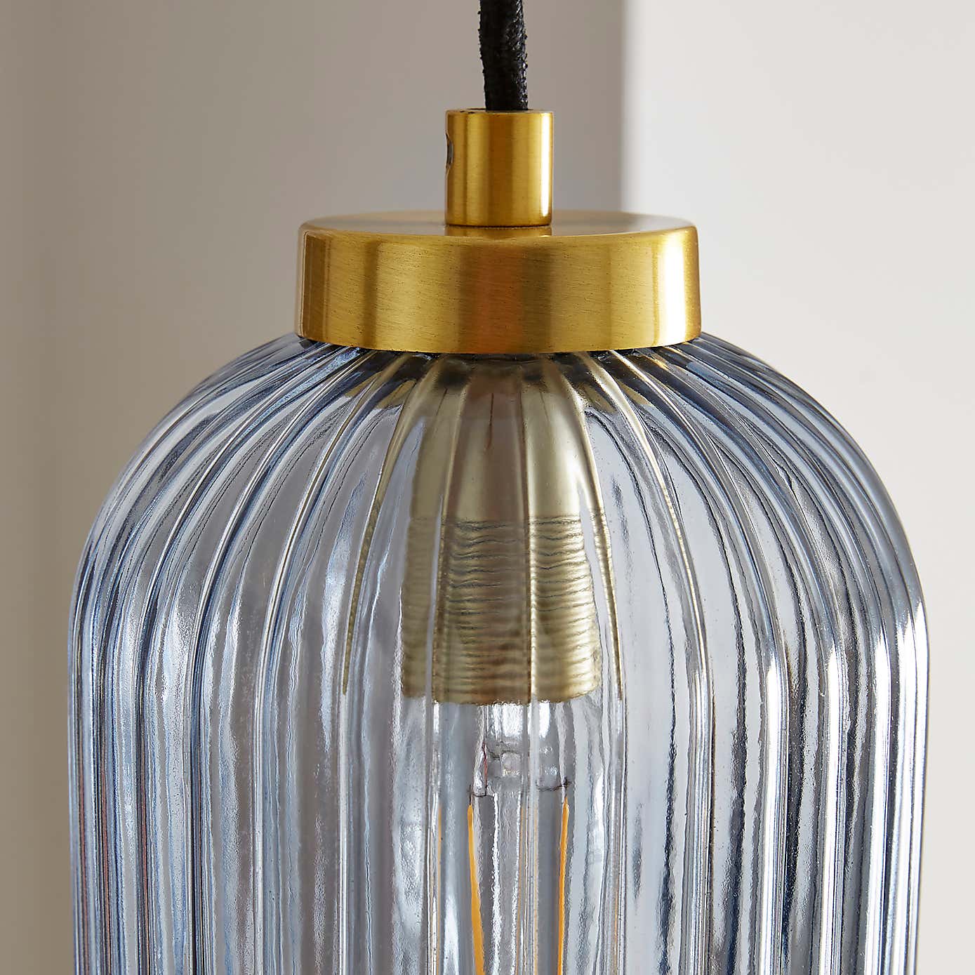 Riley Industrial Ribbed Adjustable Pendant Light