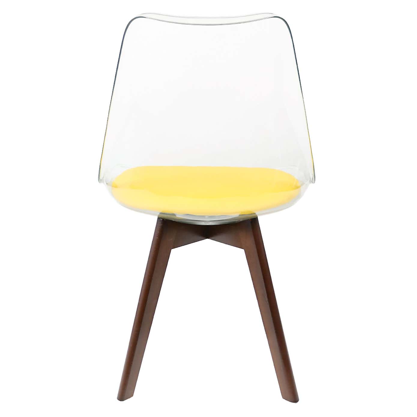 Fusion Living Soho Clear Plastic Dining Chair with Squared Legs