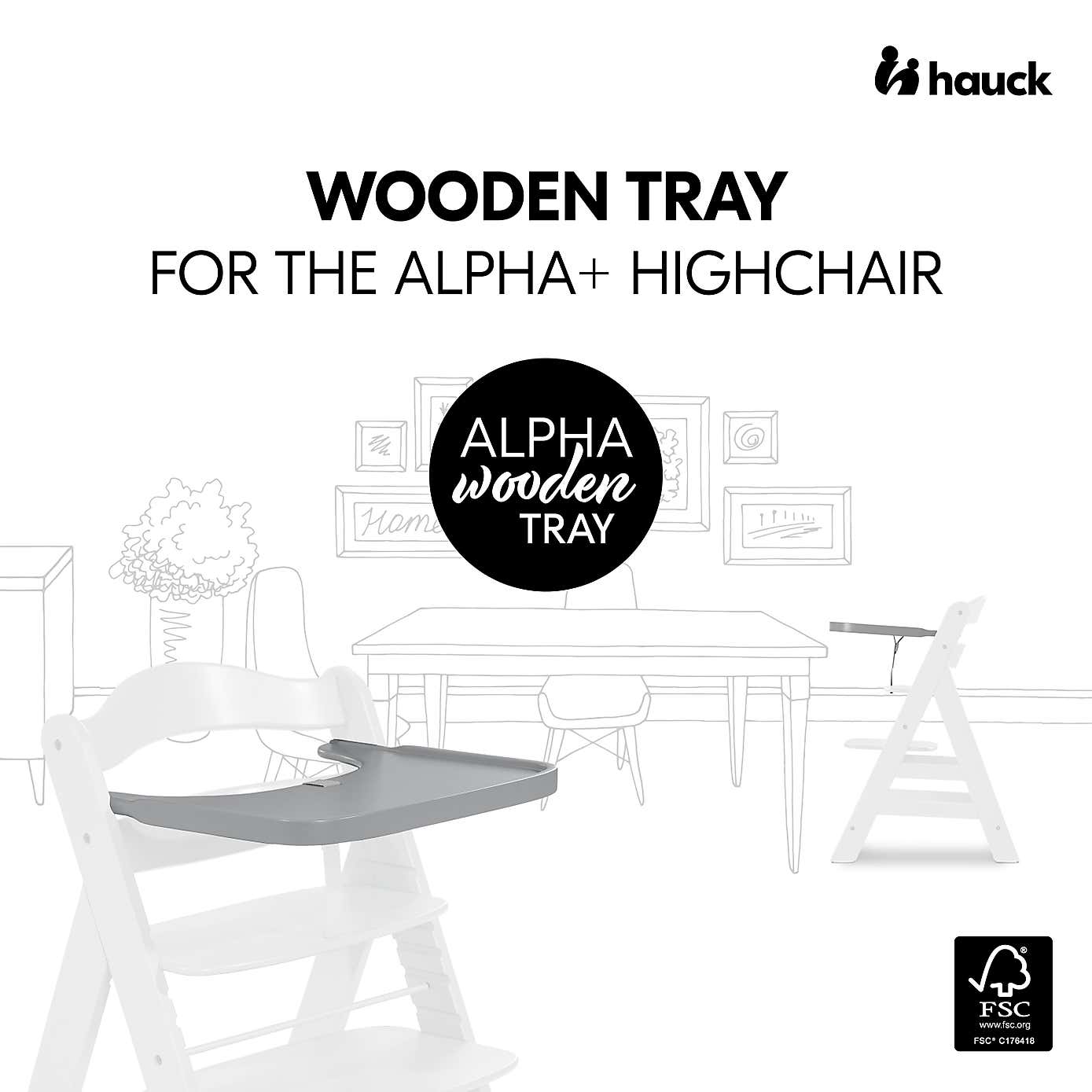 Hauck Alpha Wooden Highchair Tray