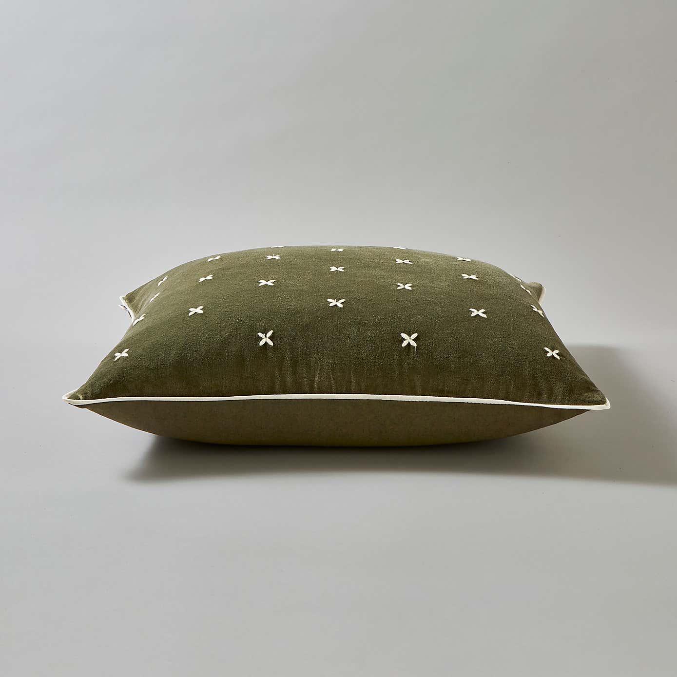 Cross Stitch Cotton Velvet Square Cushion