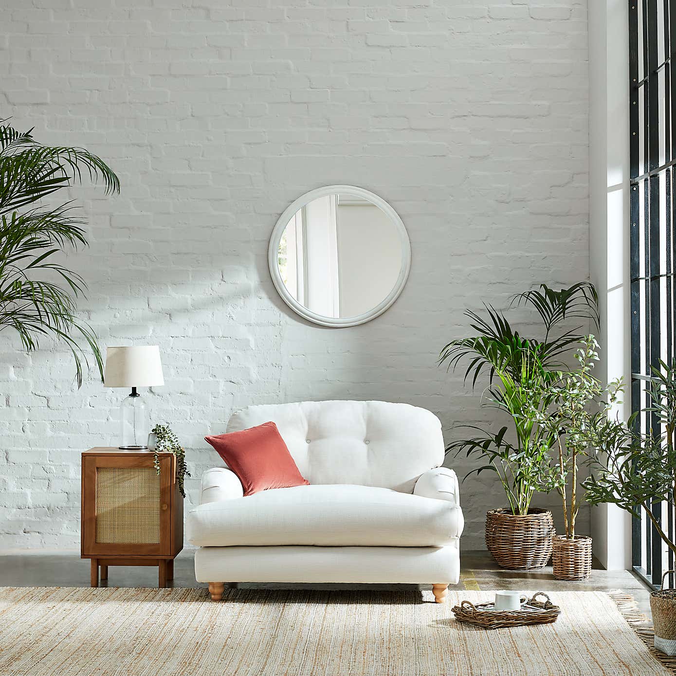 Martha Faux Linen Snuggle Chair