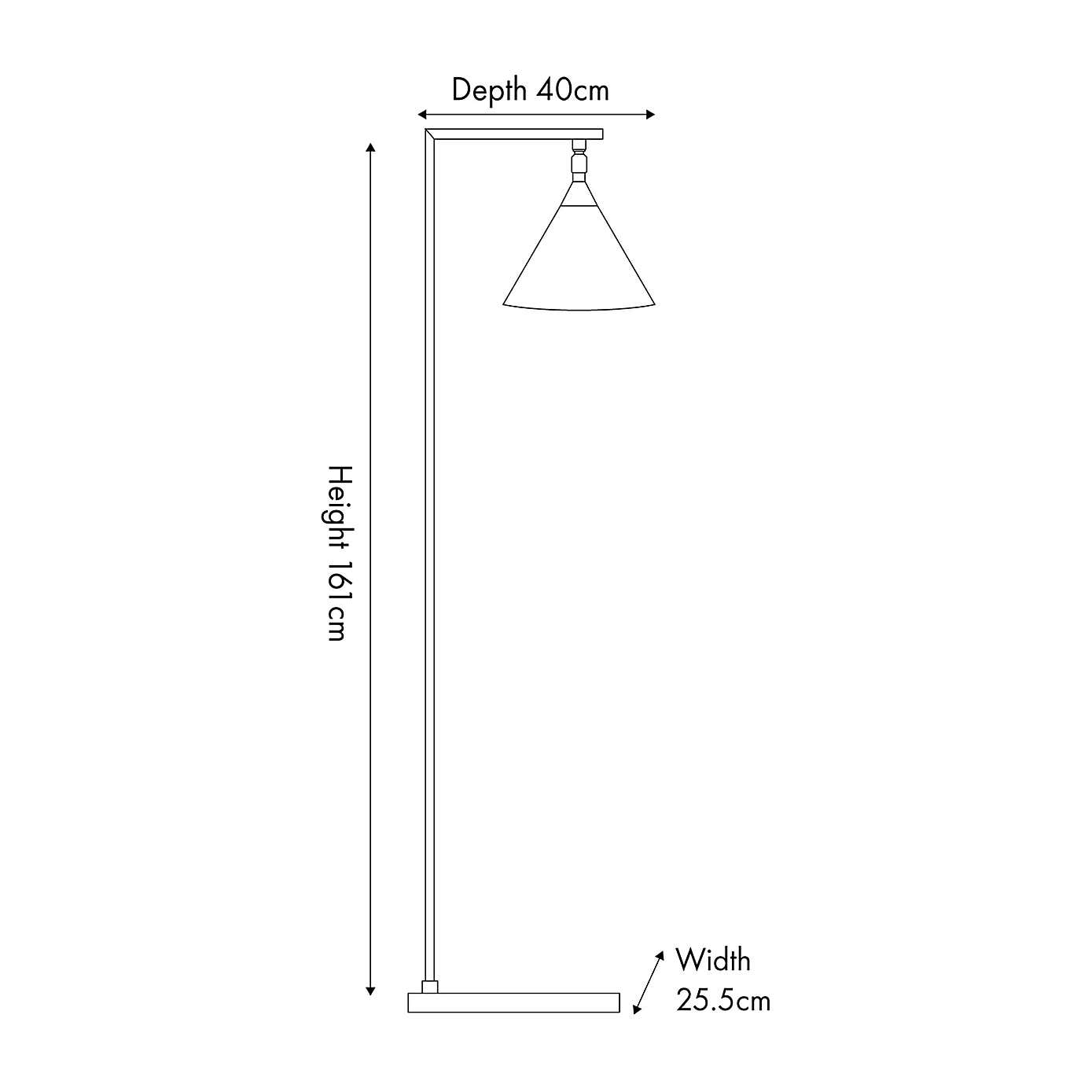 Zeta Matt Black and Antique Brass Floor Lamp