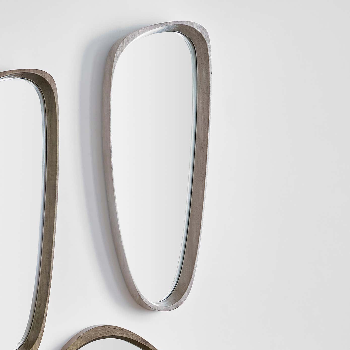 Pebble Wood Veneer Wall Mirror