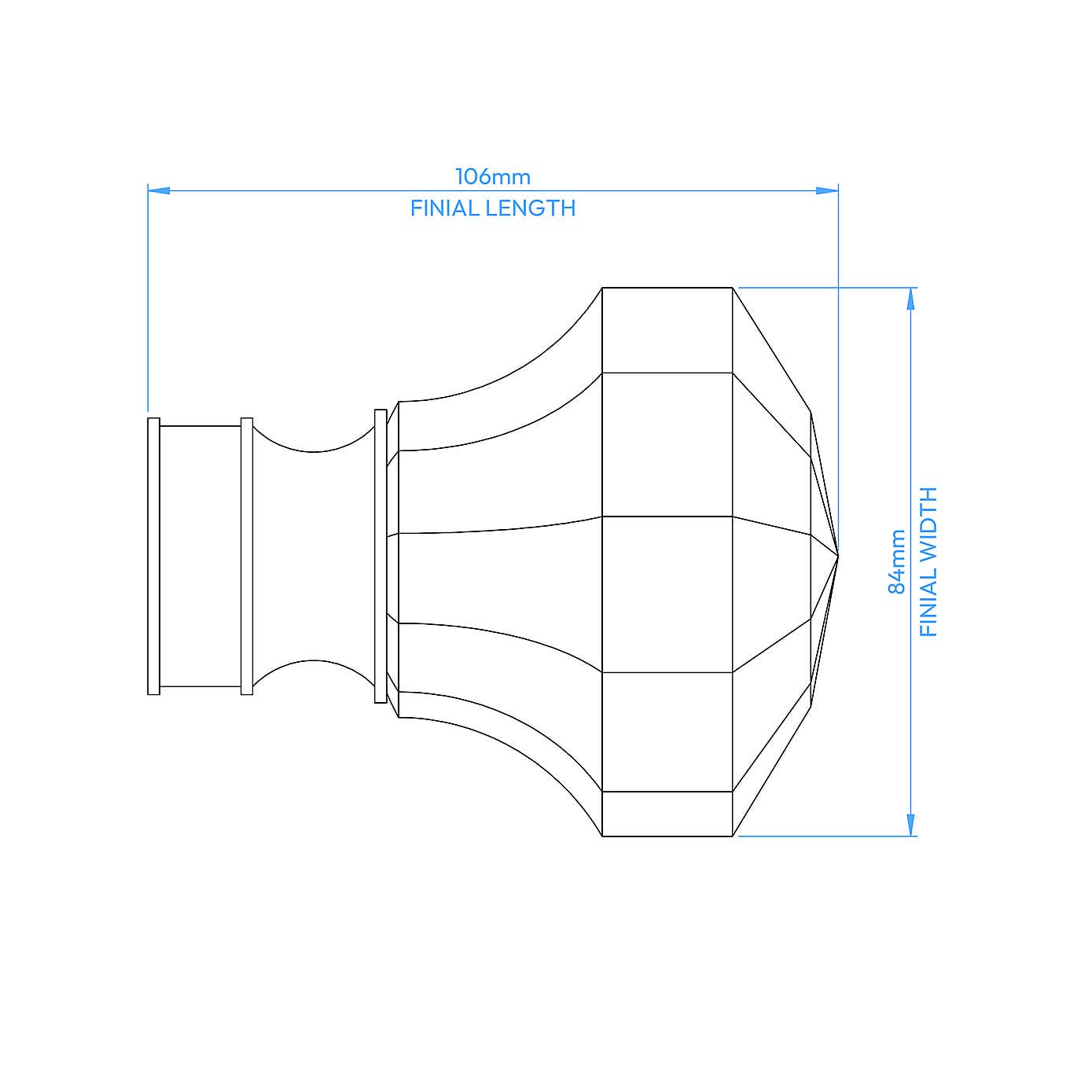 Crystal Gemstone Fixed Metal Curtain Pole with Rings