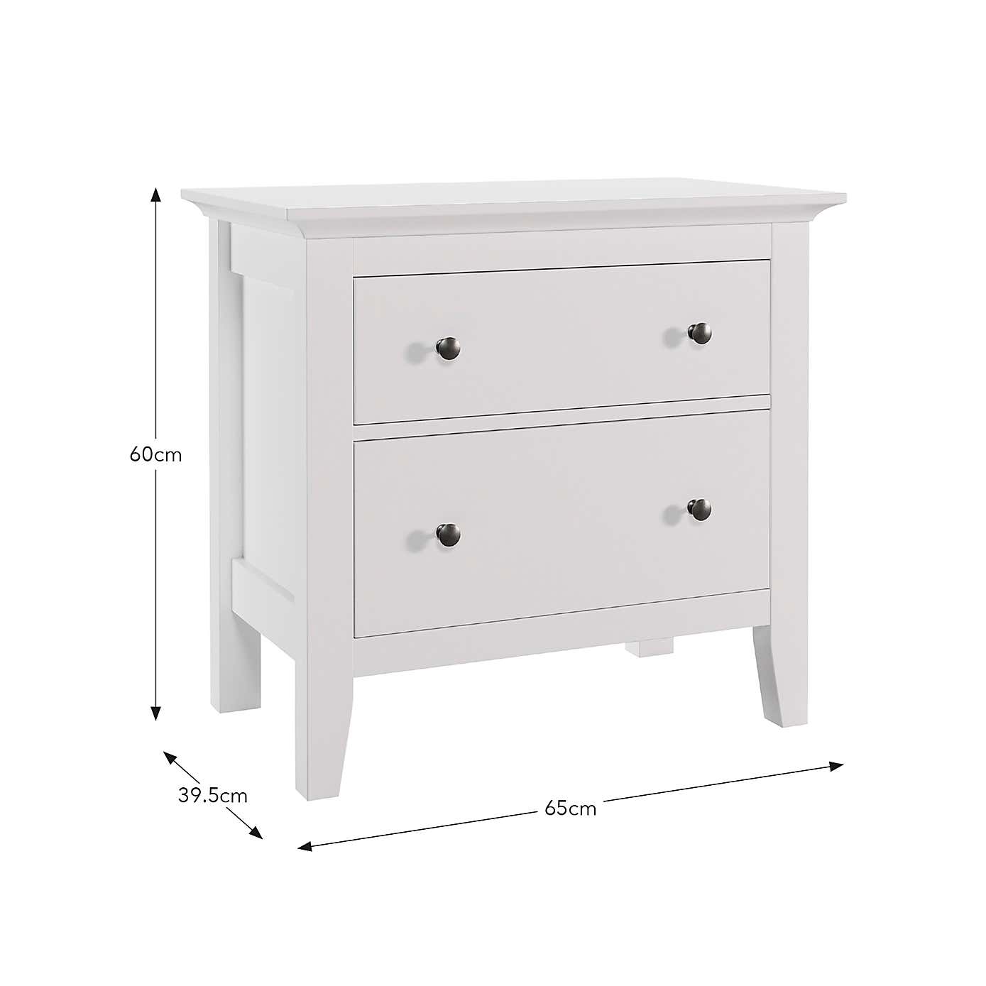 Lynton 2 Drawer Wide Bedside Table
