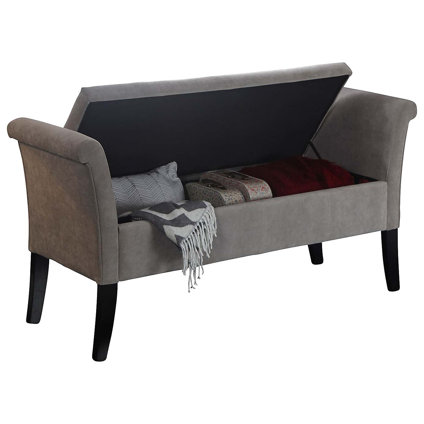 Balmoral Window Seat, Silver Chenille