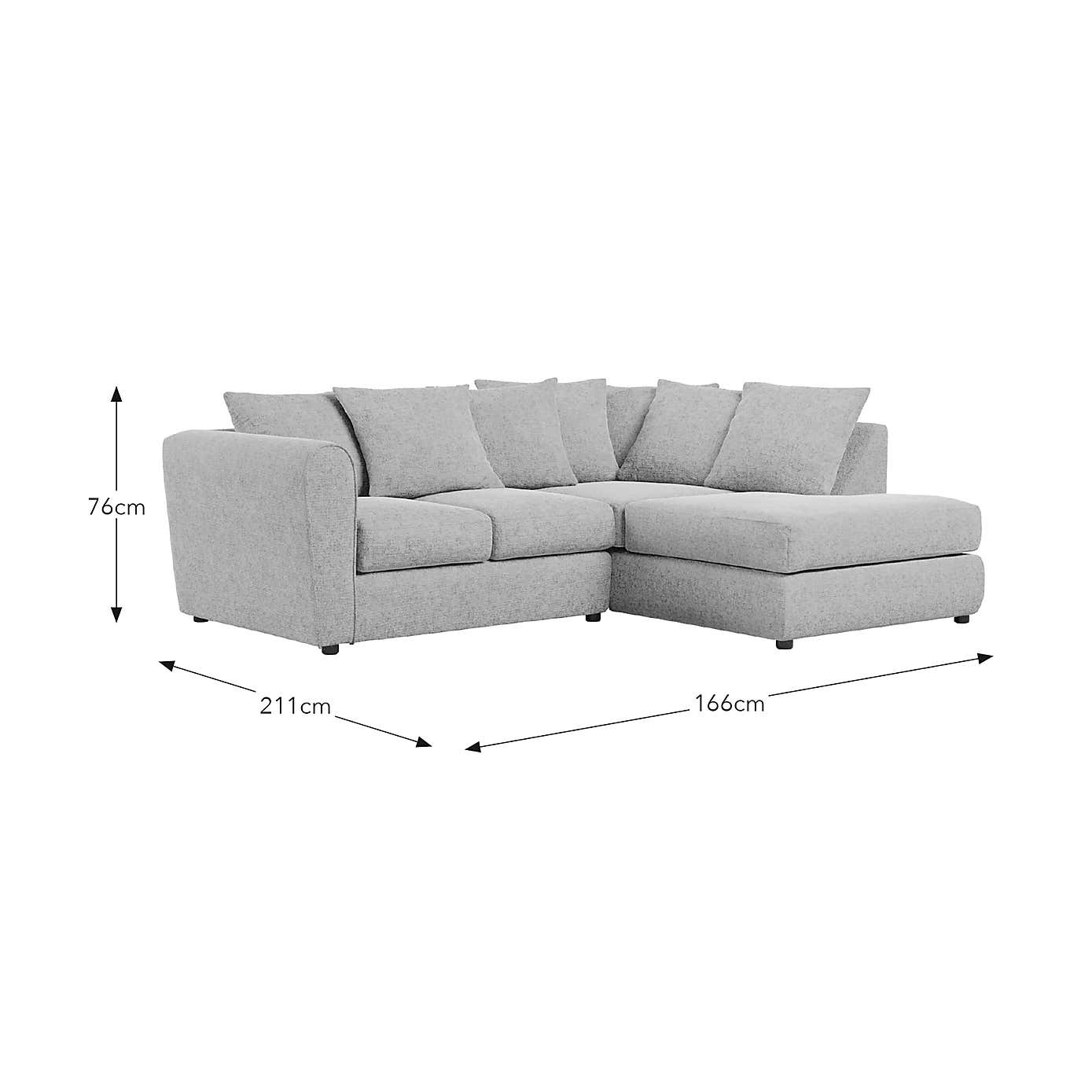 Blake Curved Arm Chunky Chenille Corner Chaise Sofa