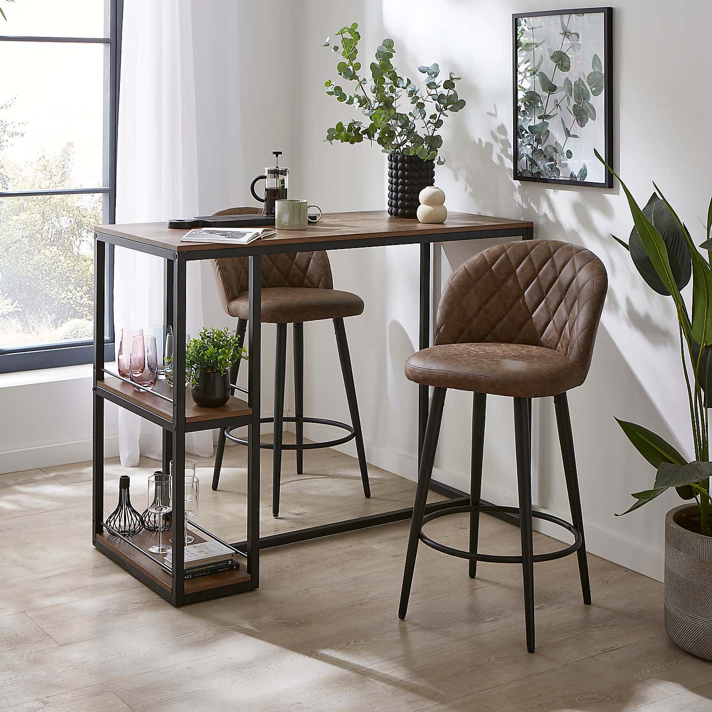 Astrid Bar Stool, Faux Leather