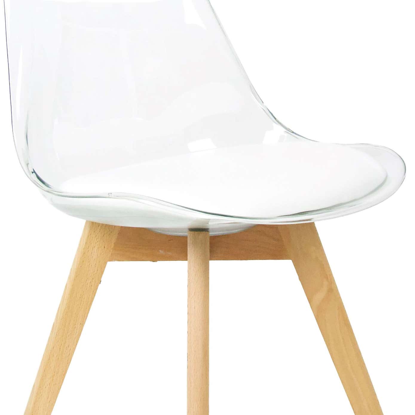 Fusion Living Soho Clear Plastic Dining Chair with Squared Legs