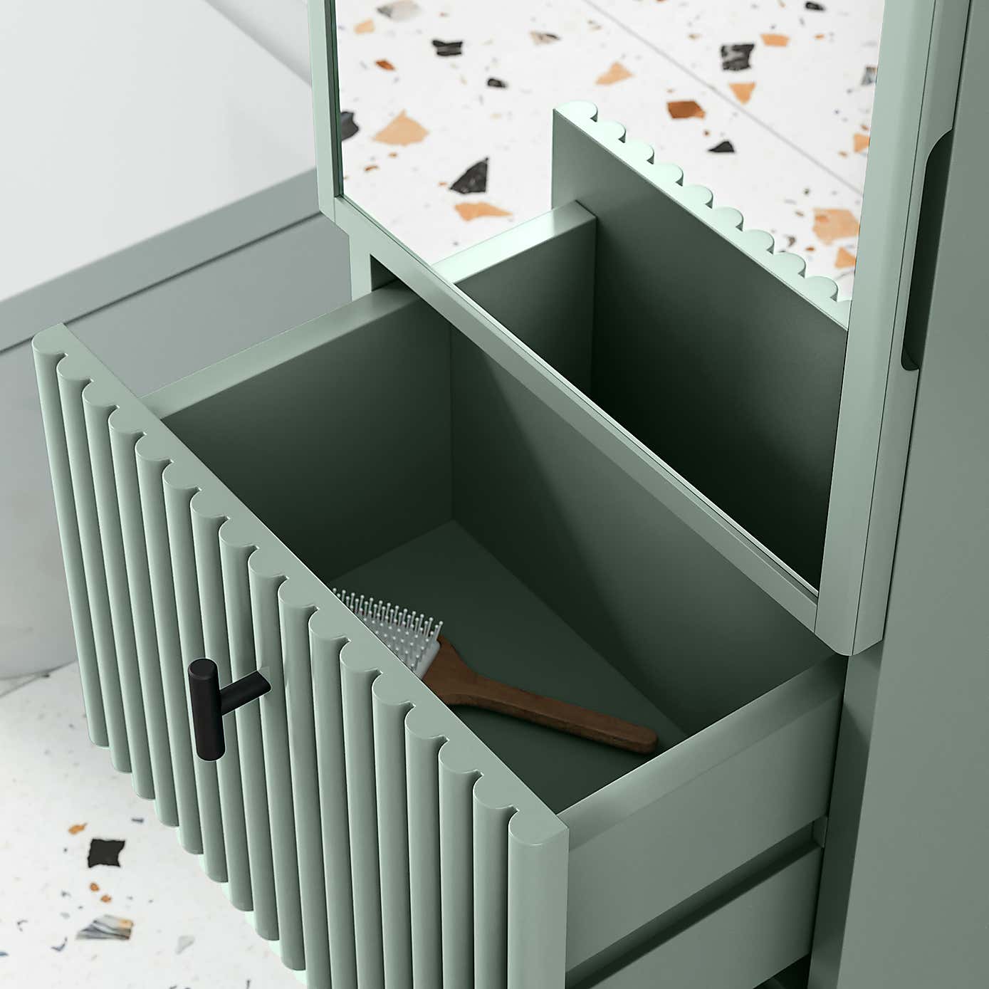 Elsie Tall Mirrored Bathroom Cabinet