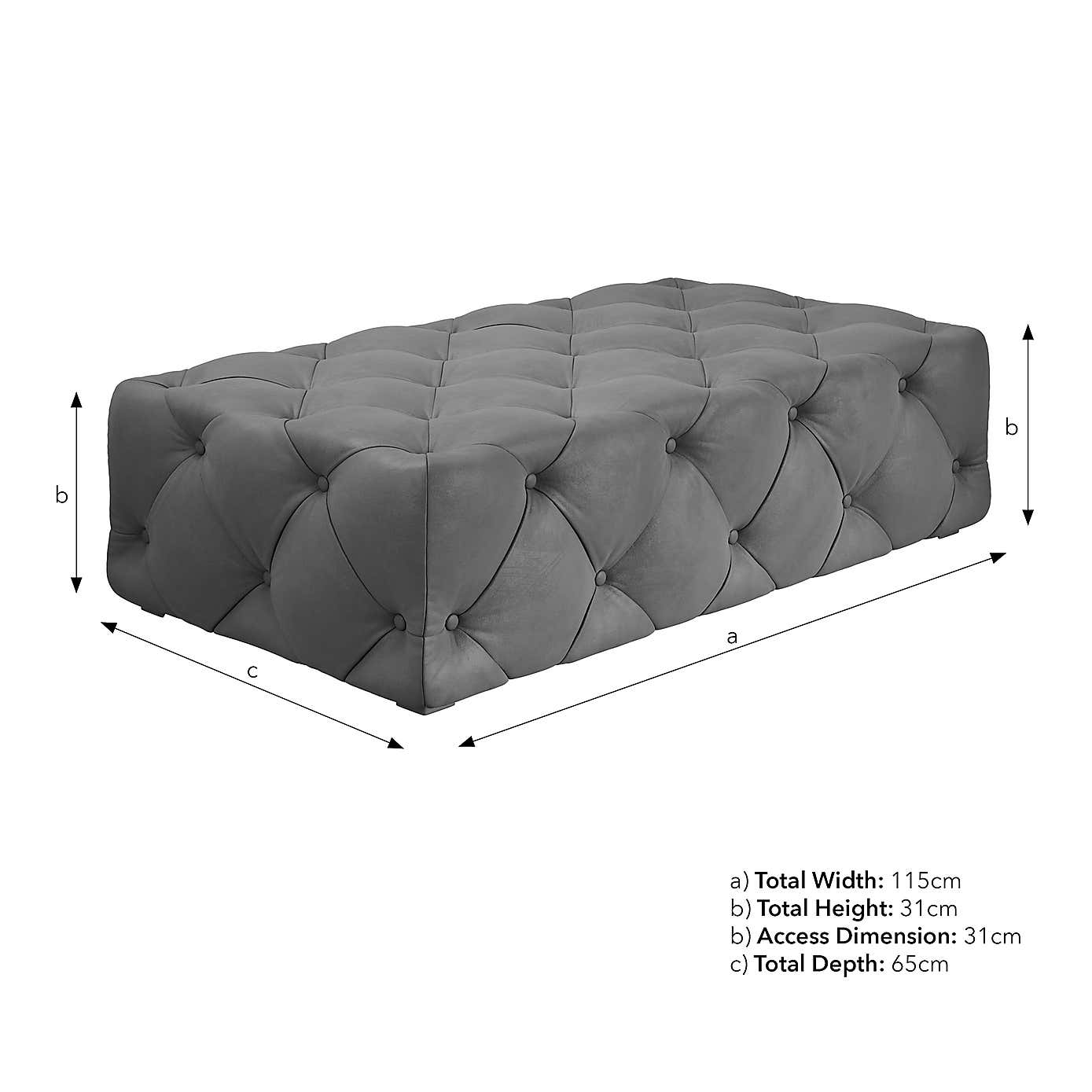 Buttoned Velvet Large Footstool