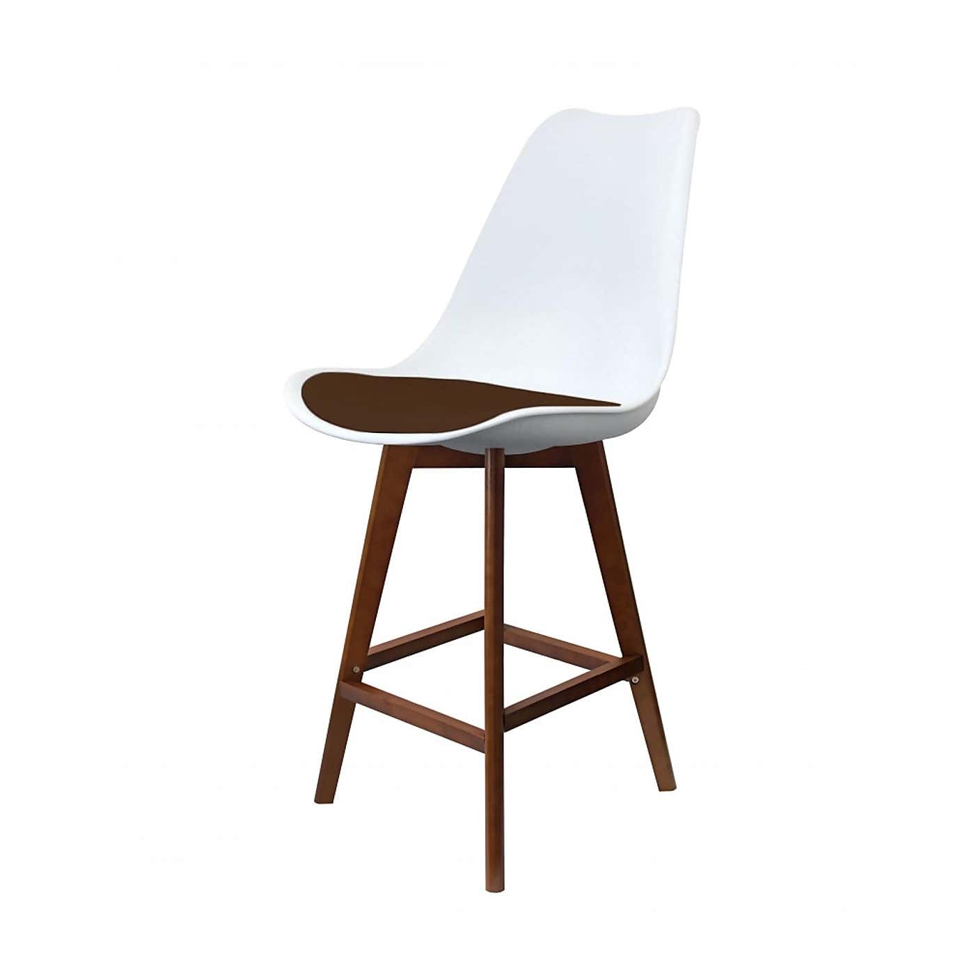 Fusion Living Soho White Plastic Bar Stool