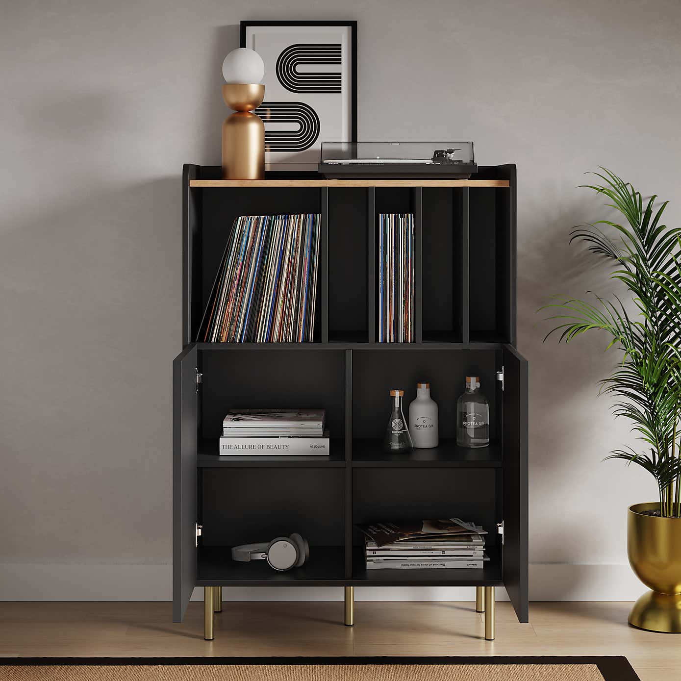 Georgi Vinyl Cabinet Black
