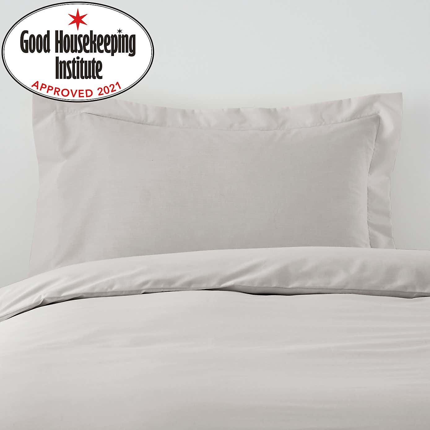 Non Iron Plain Dye Silver Oxford Pillowcase