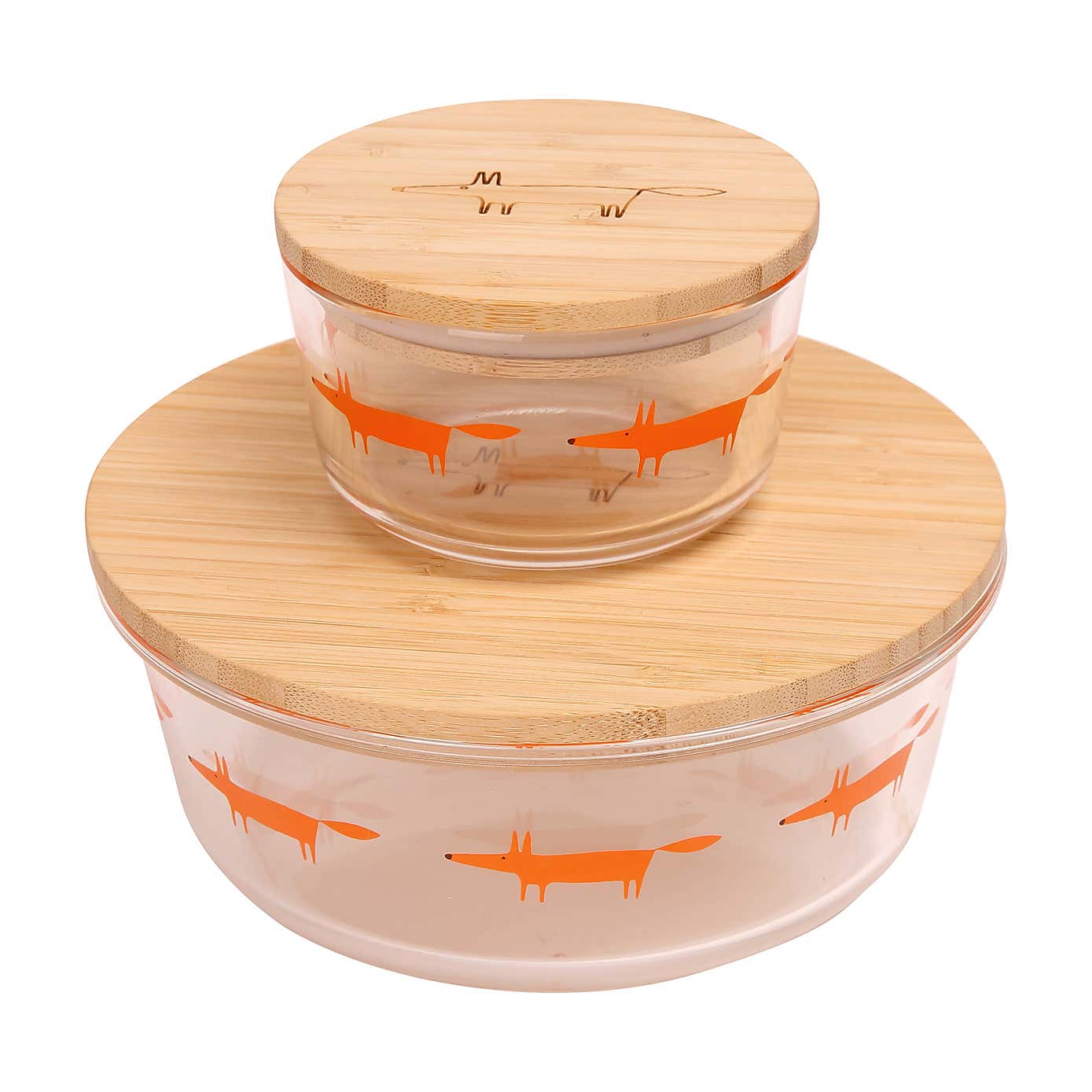 Scion Dexam Mr Fox Large Round Glass Storage Dish, 950ml