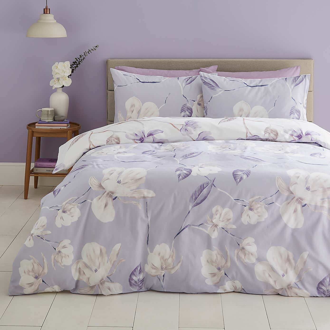Lois Floral 144 Thread Count Reversible Duvet Cover & Pillowcase Set