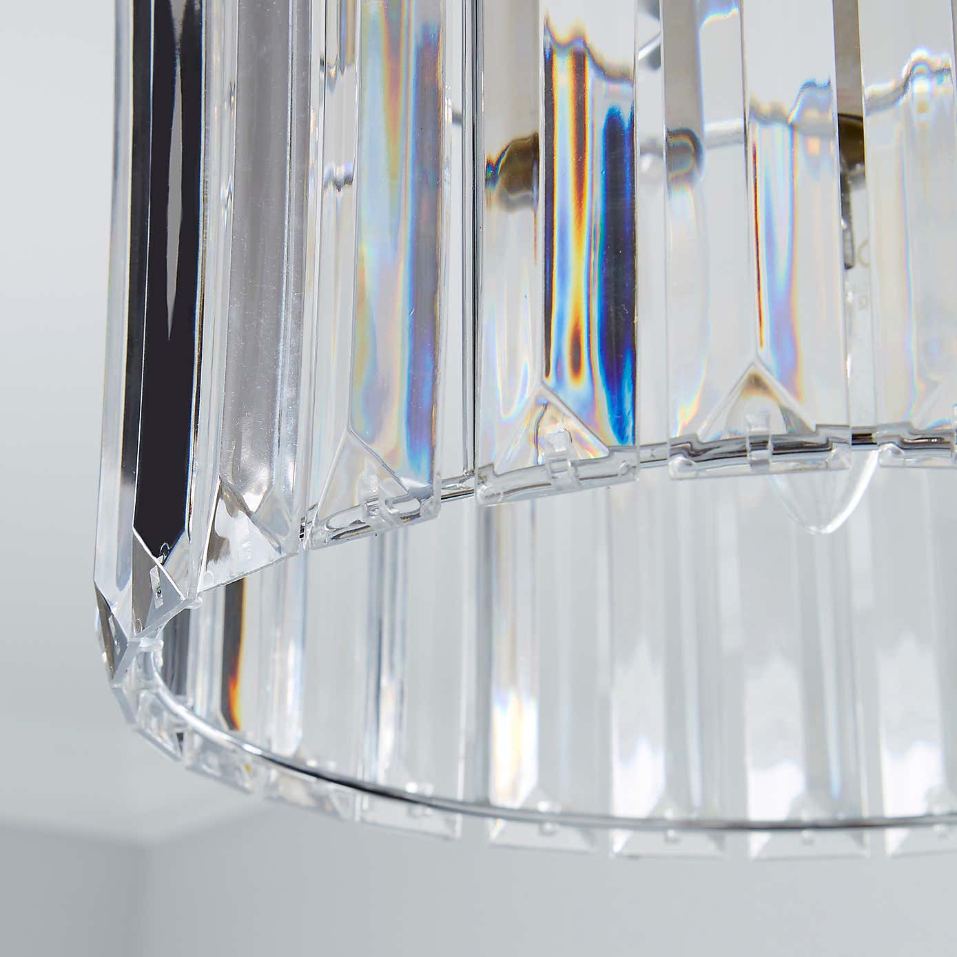 Acrylic Prism Chrome Easy Fit Pendant Shade