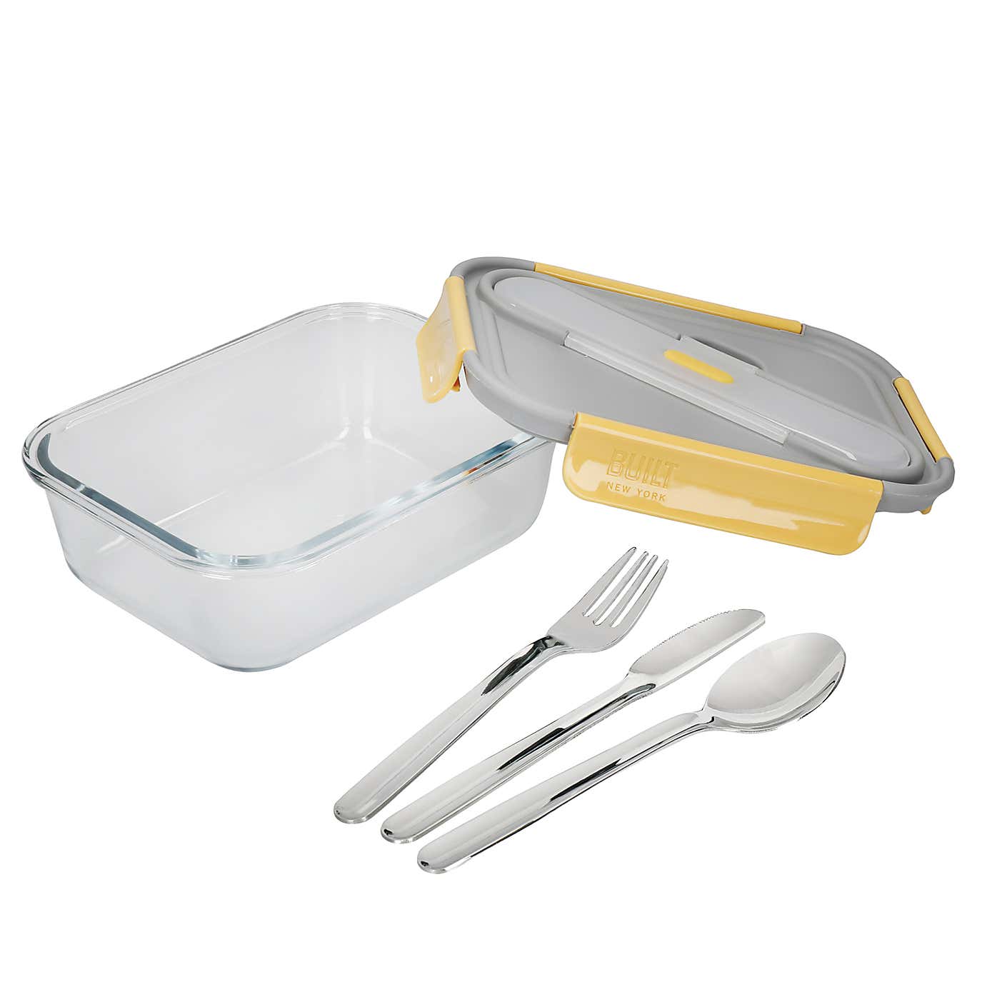 Microwave Safe Glass Lunch Box with Cutlery