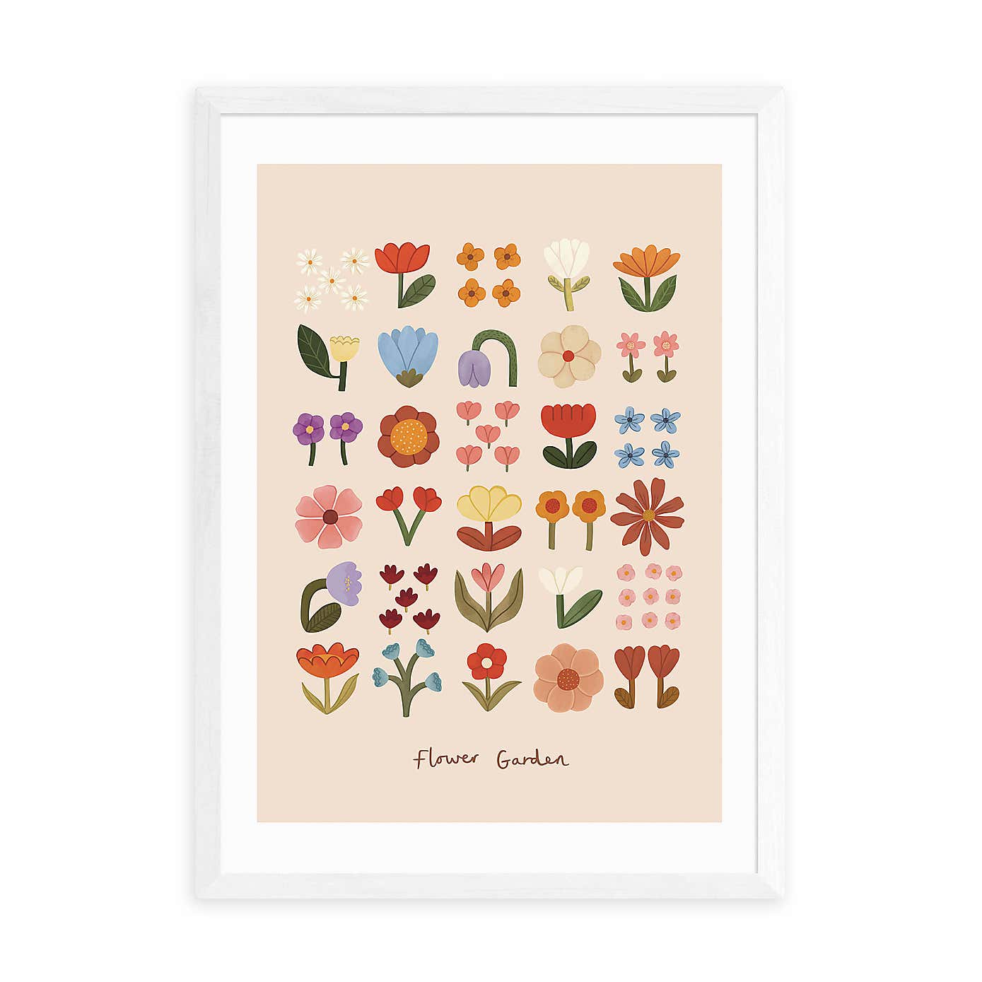 East End Prints Flower Garden Soft Pink Print by Kid of the Village