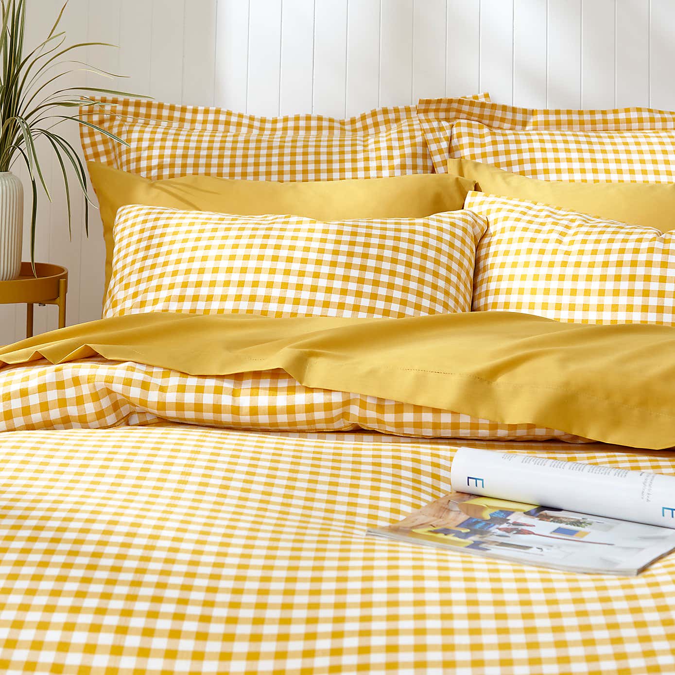 Portloe Woven Gingham Duvet Cover & Pillowcase Set