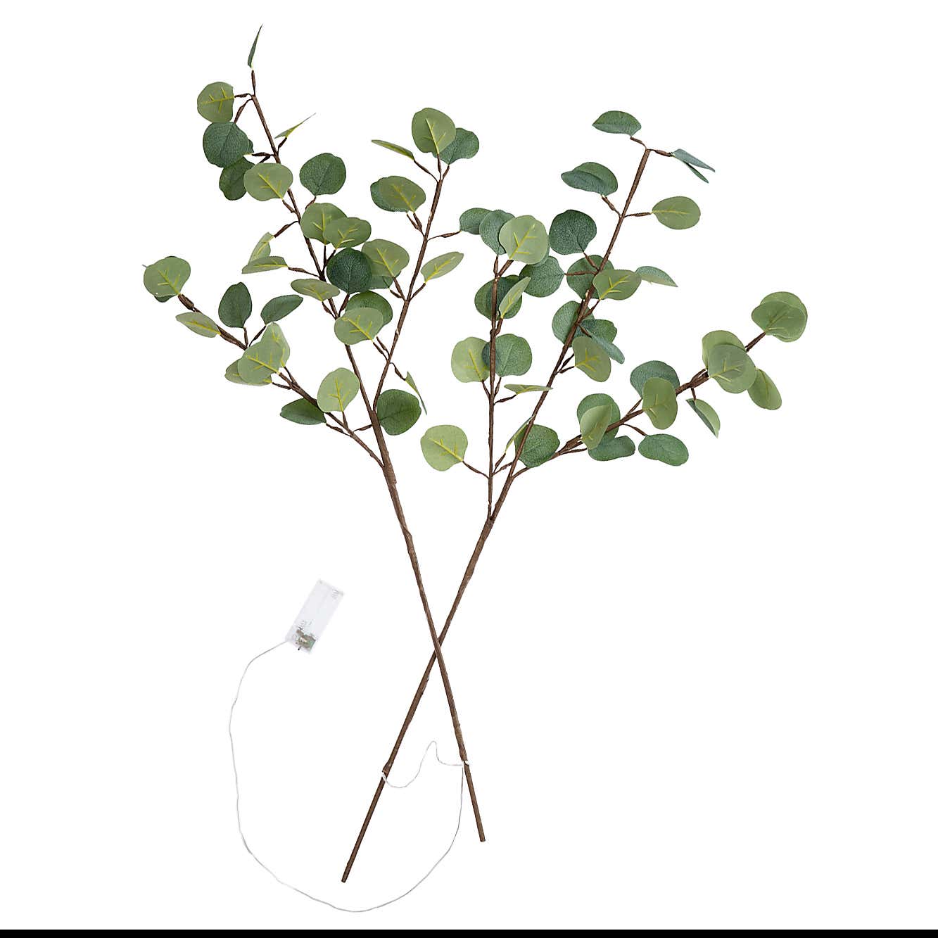 Set of 2 Pre-lit Artificial Eucalyptus Branches