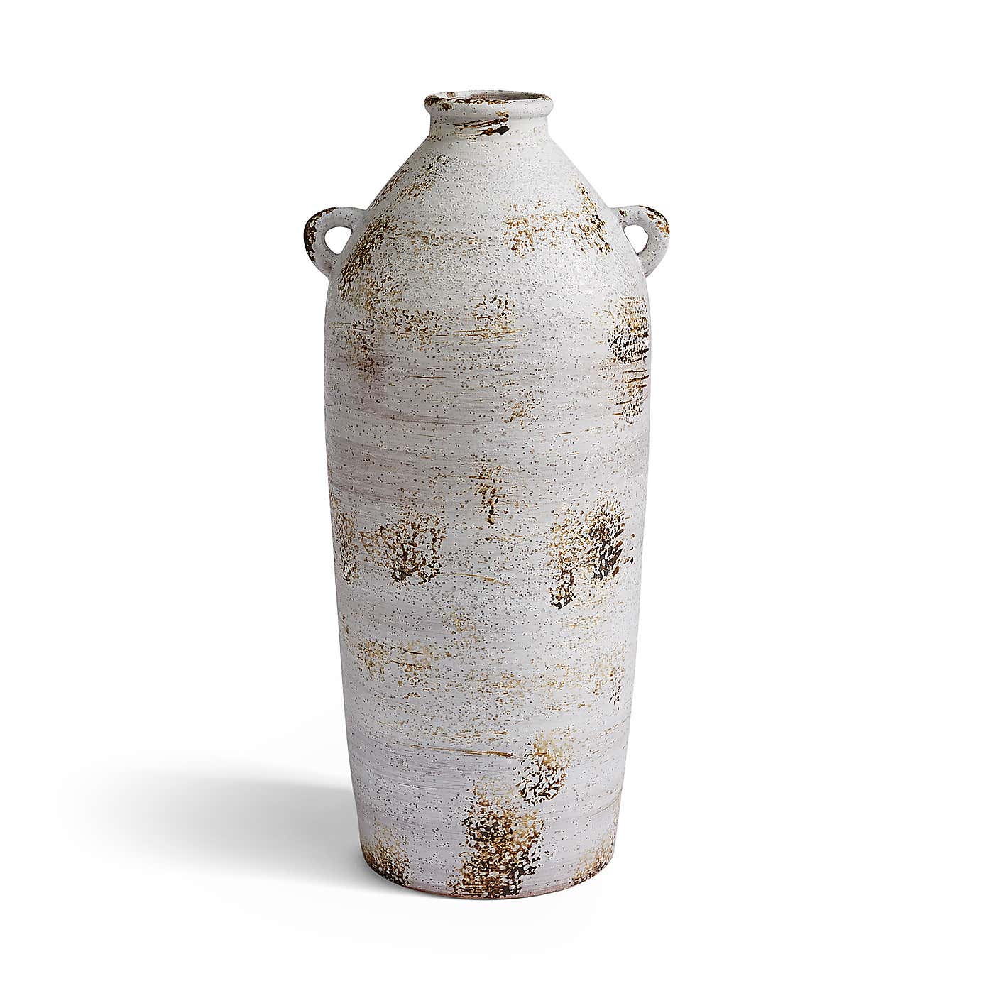 Tall Stone Bottle Vase with Handles