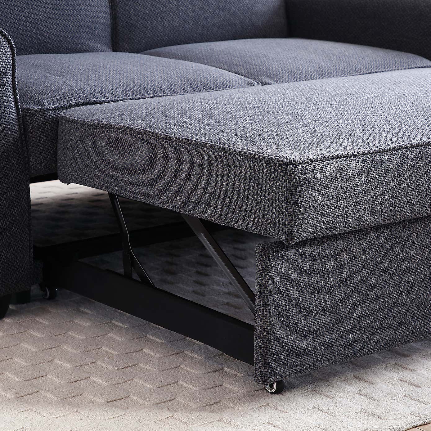 Kayden Fabric 2 Seater Scroll Arm Sofabed