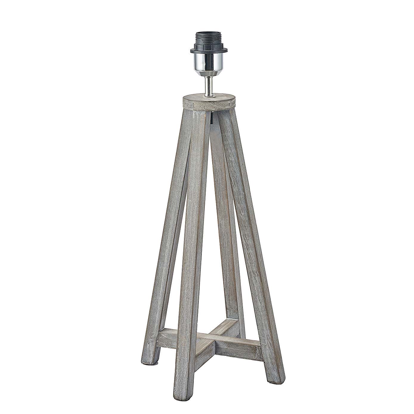 Whitby Wood Tapered 4 Post Table Lamp with 35cm Linen Drum Shade