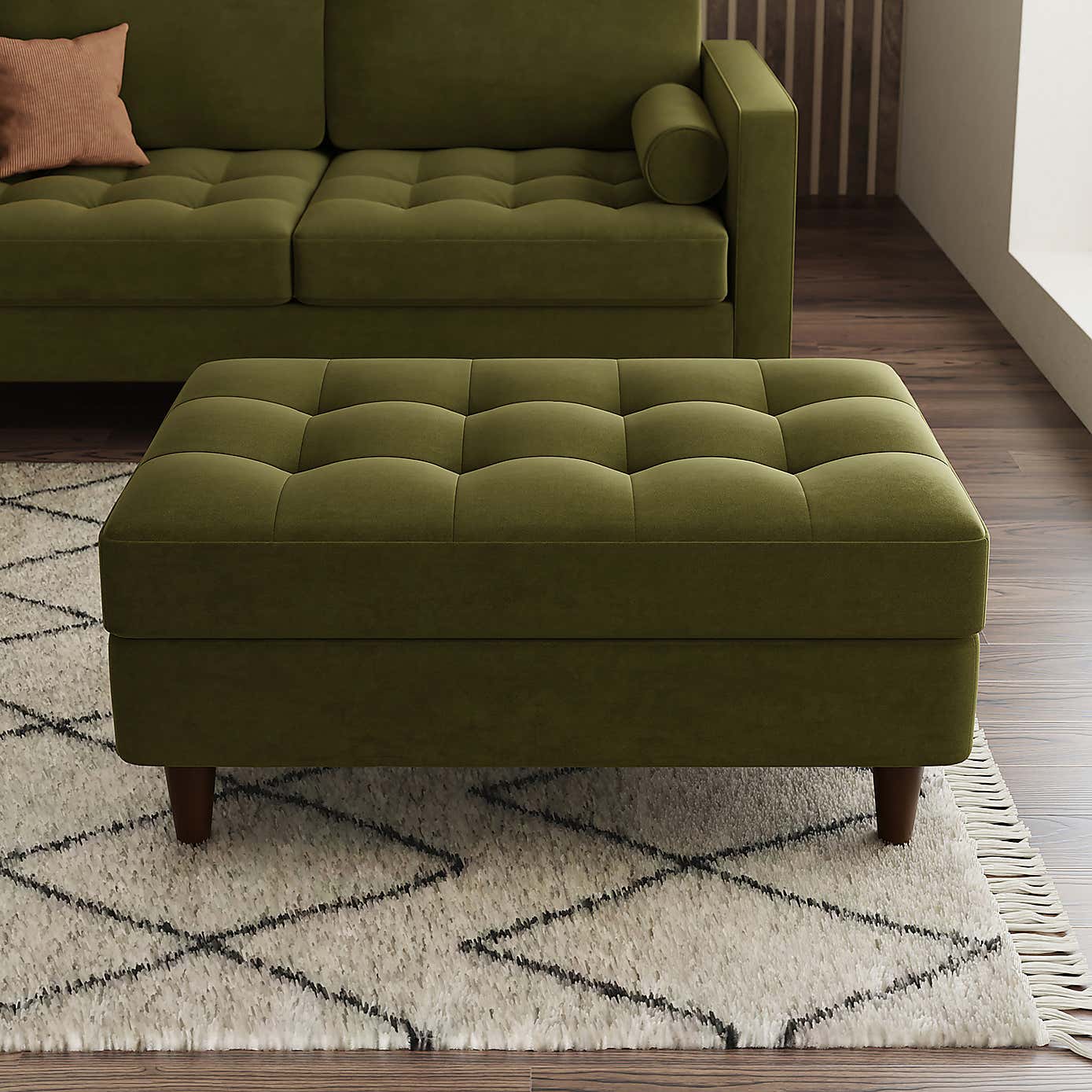 Zoe Velvet Storage Footstool