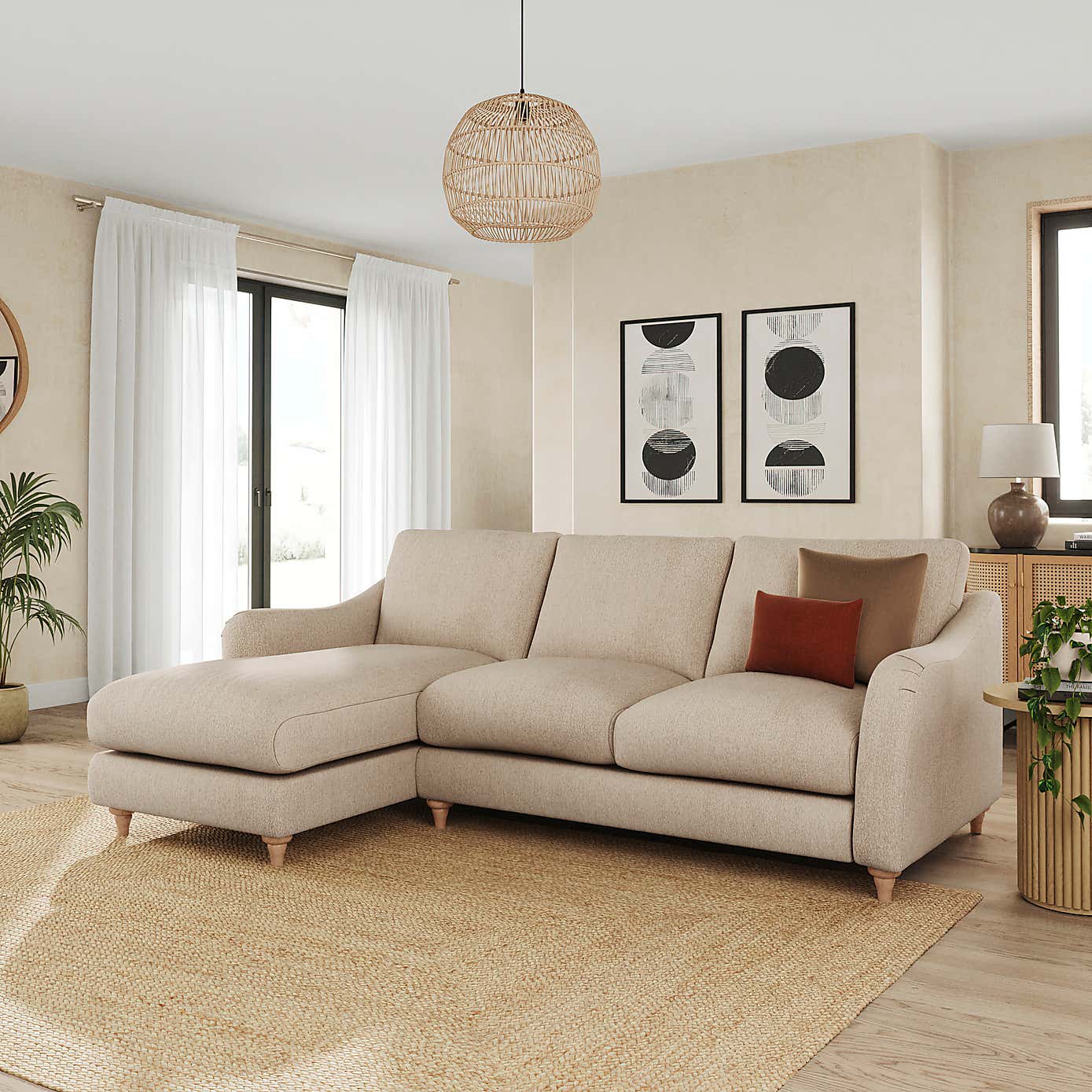 Hattie Cosy Weave Corner Chaise Sofa