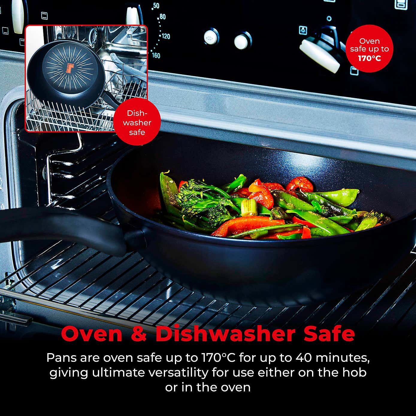 Tower Smart Start Non-Stick Forged Aluminium Wok, 28cm