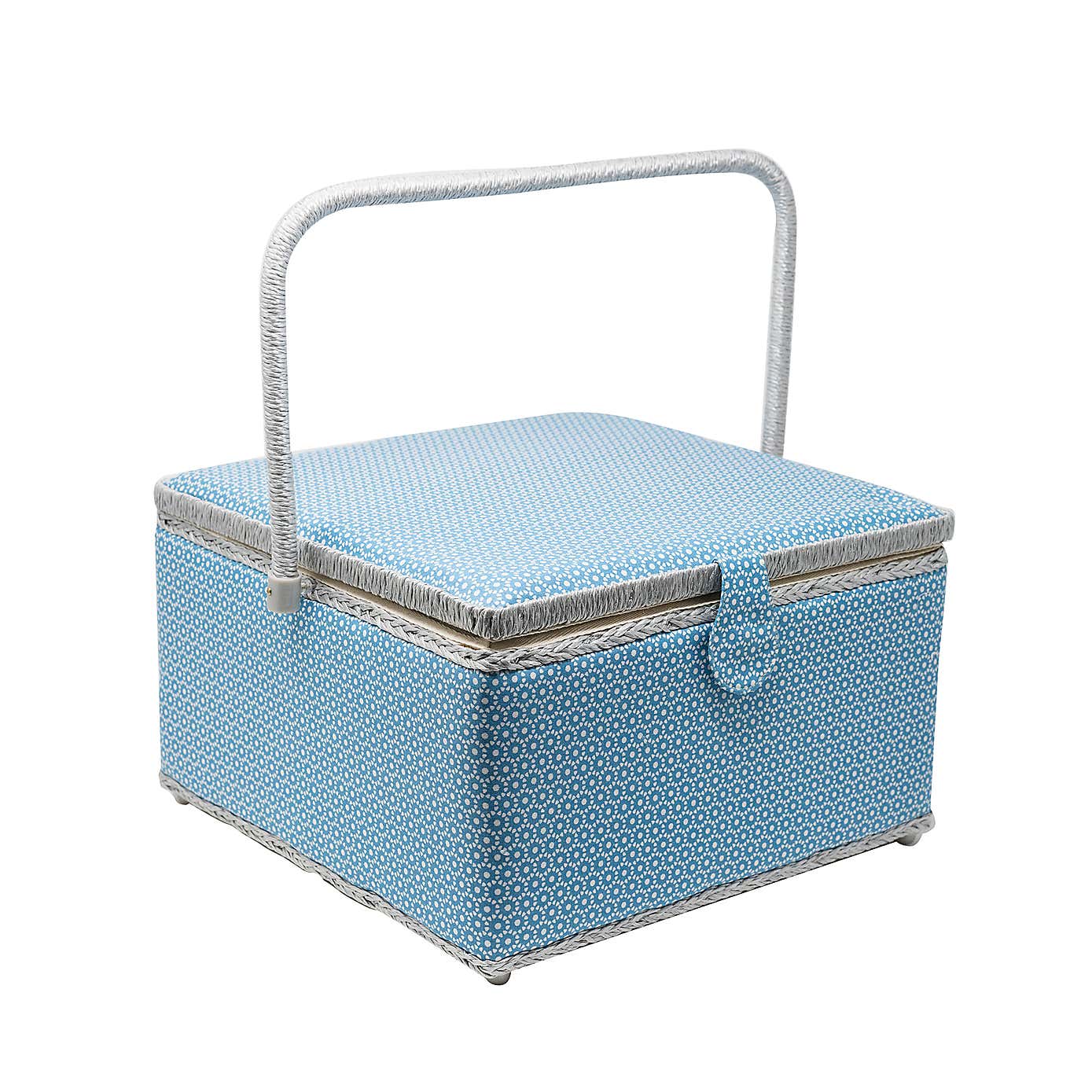 Blue Geometric Extra Large Sewing Basket
