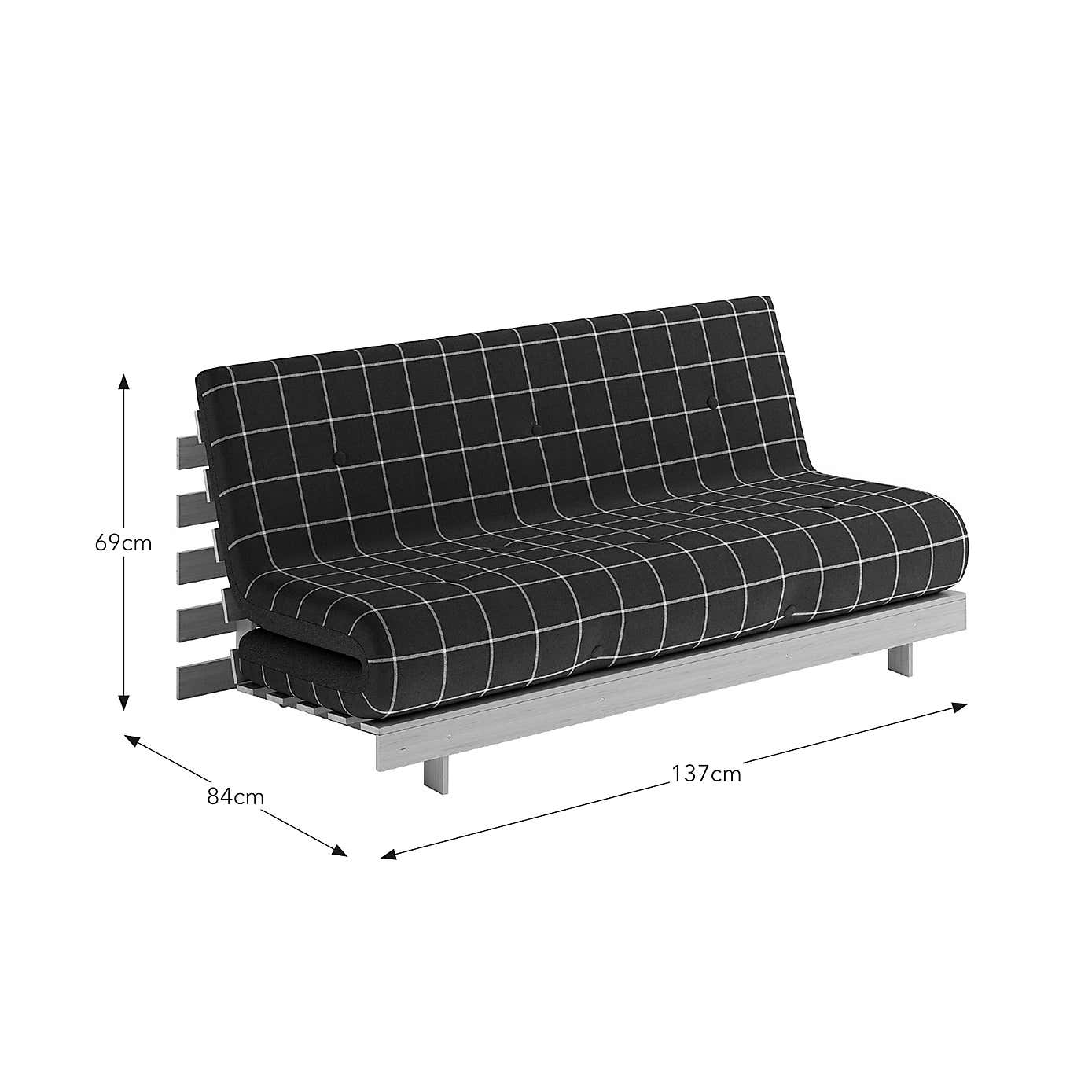 Mito Double Window Pane Check Futon