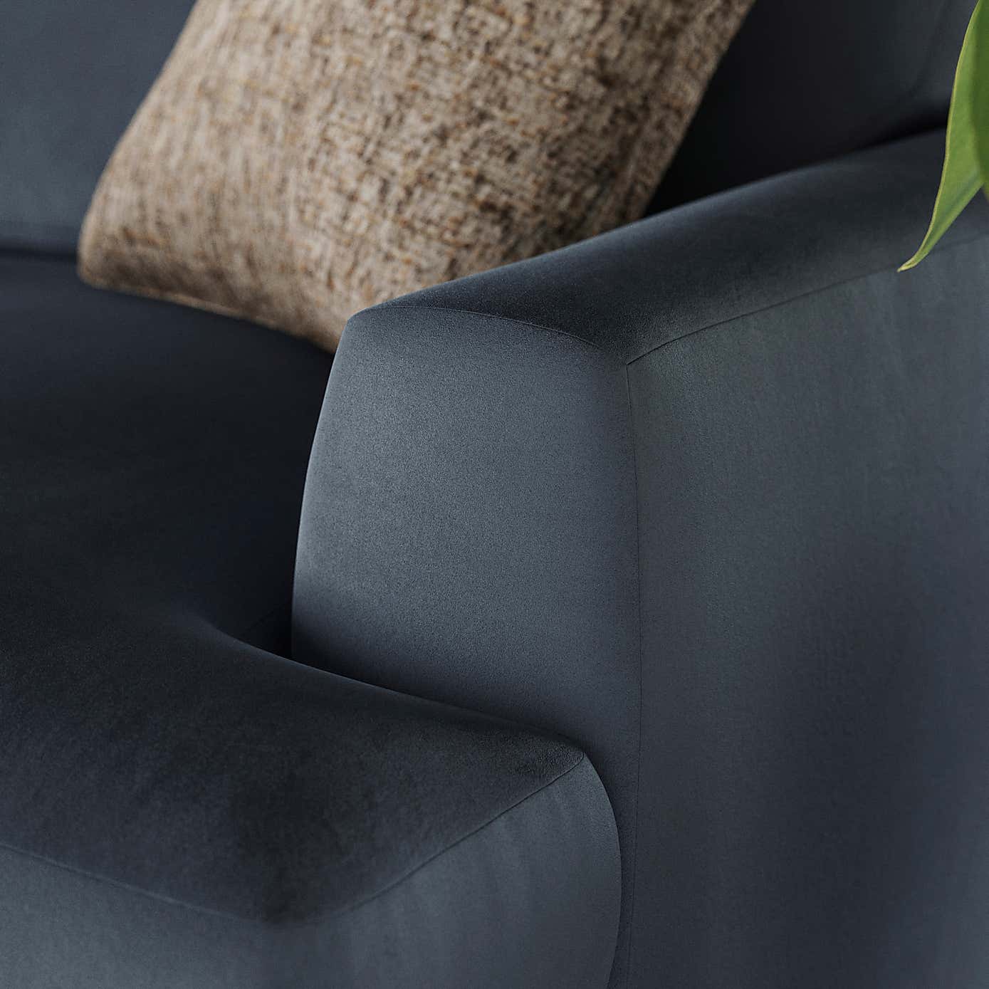 Lawson Matte Plush Velvet Corner Chaise Sofa