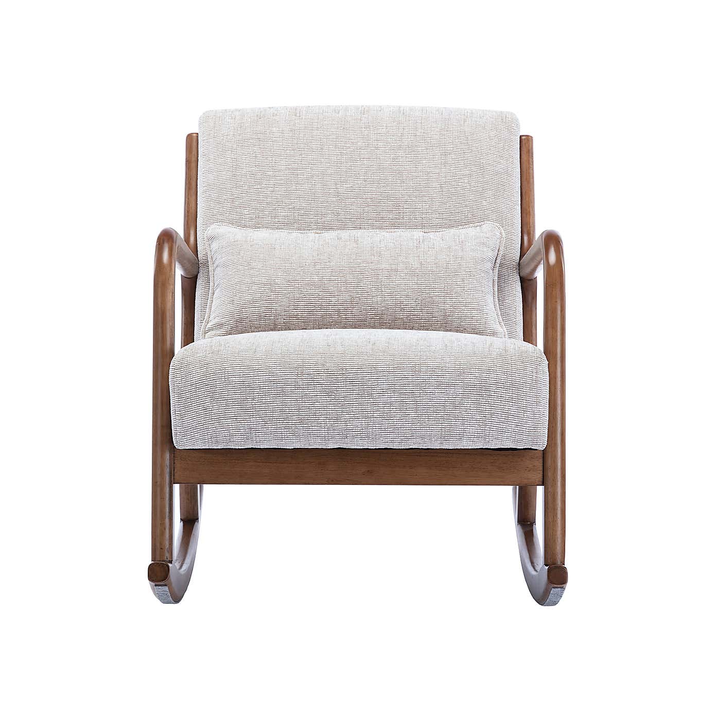 Khali Chenille Wooden Arm Rocking Chair