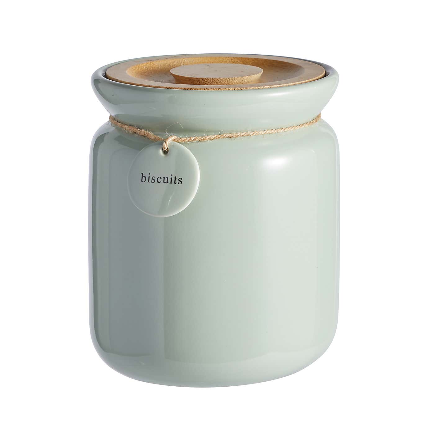 Sage Hang Tag Biscuit Canister