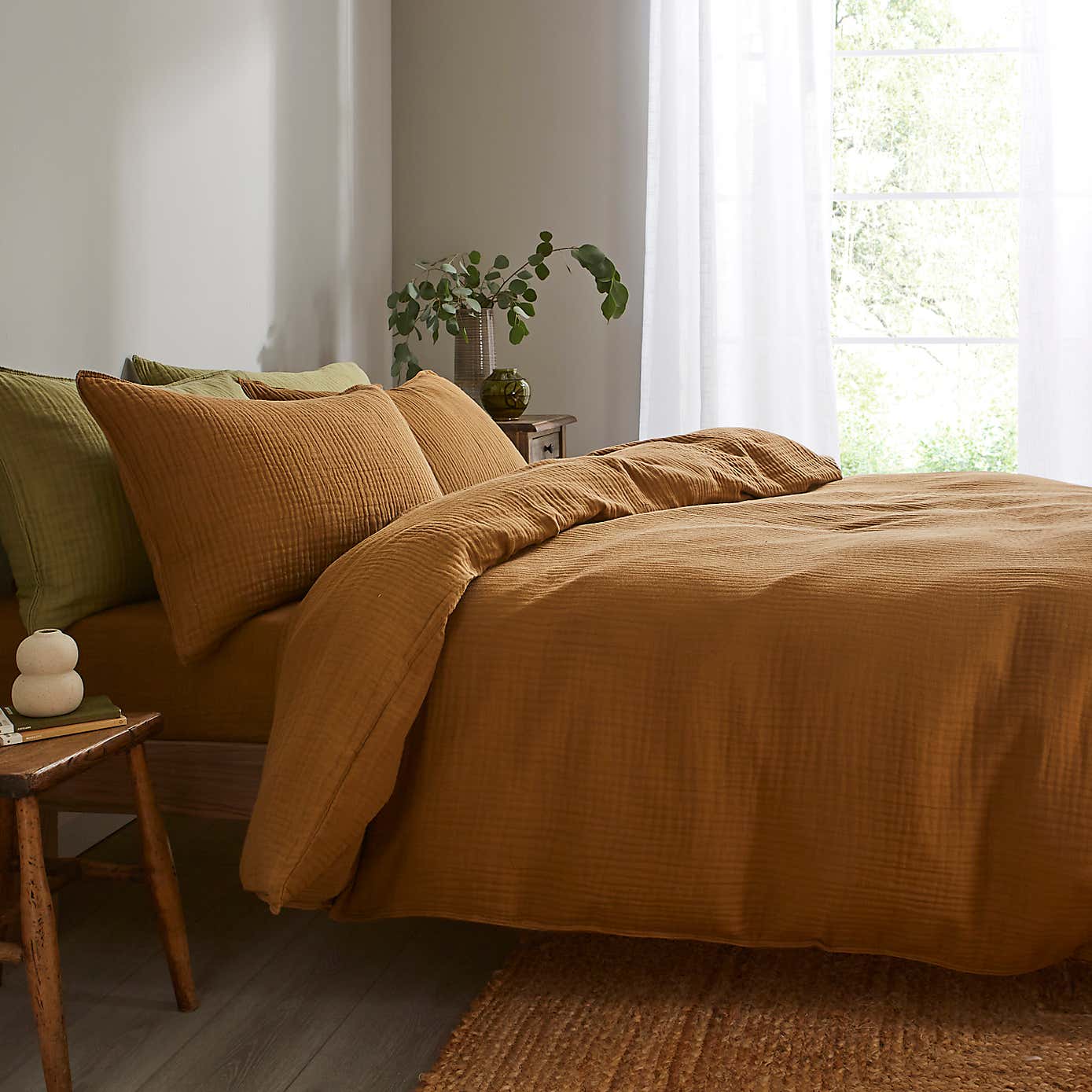 Cotton Muslin Woven Duvet Cover & Pillowcase Set