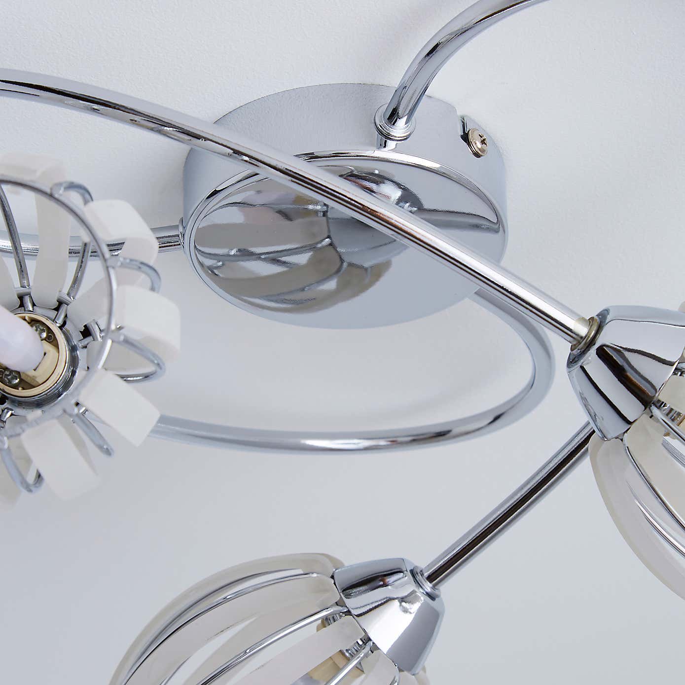 Rosa 3 Light Chrome Semi-Flush Ceiling Fitting