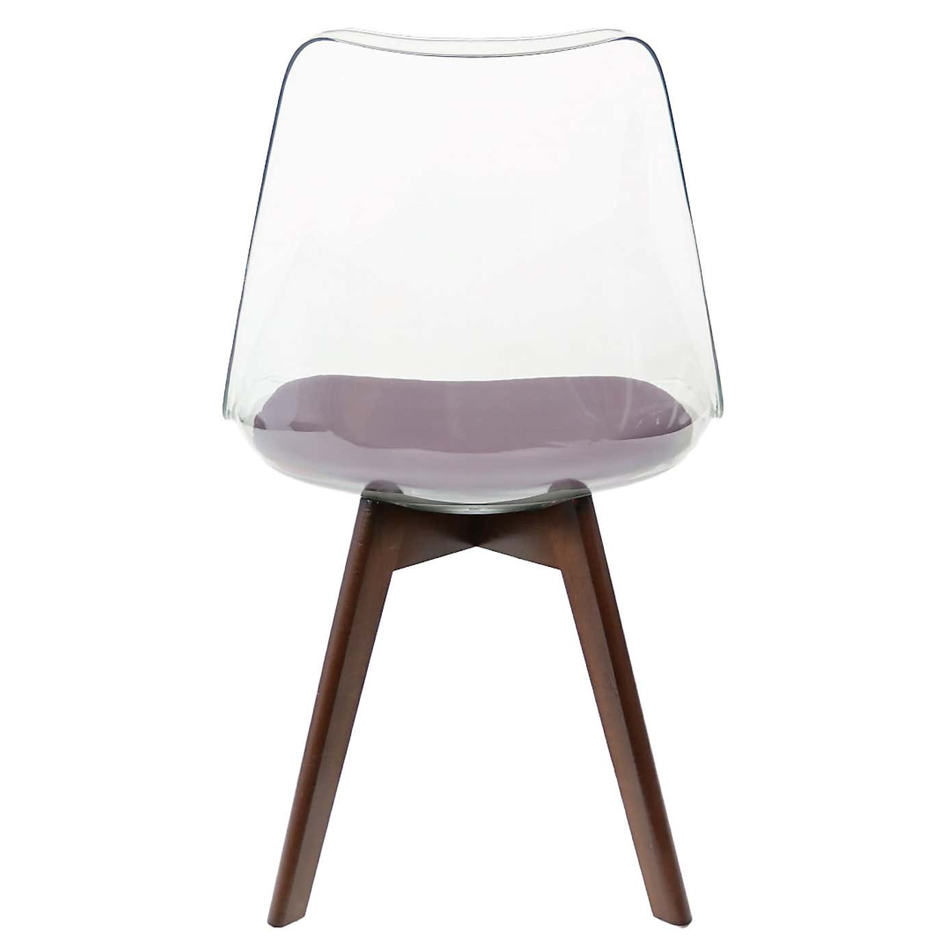 Fusion Living Soho Clear Plastic Dining Chair with Squared Legs