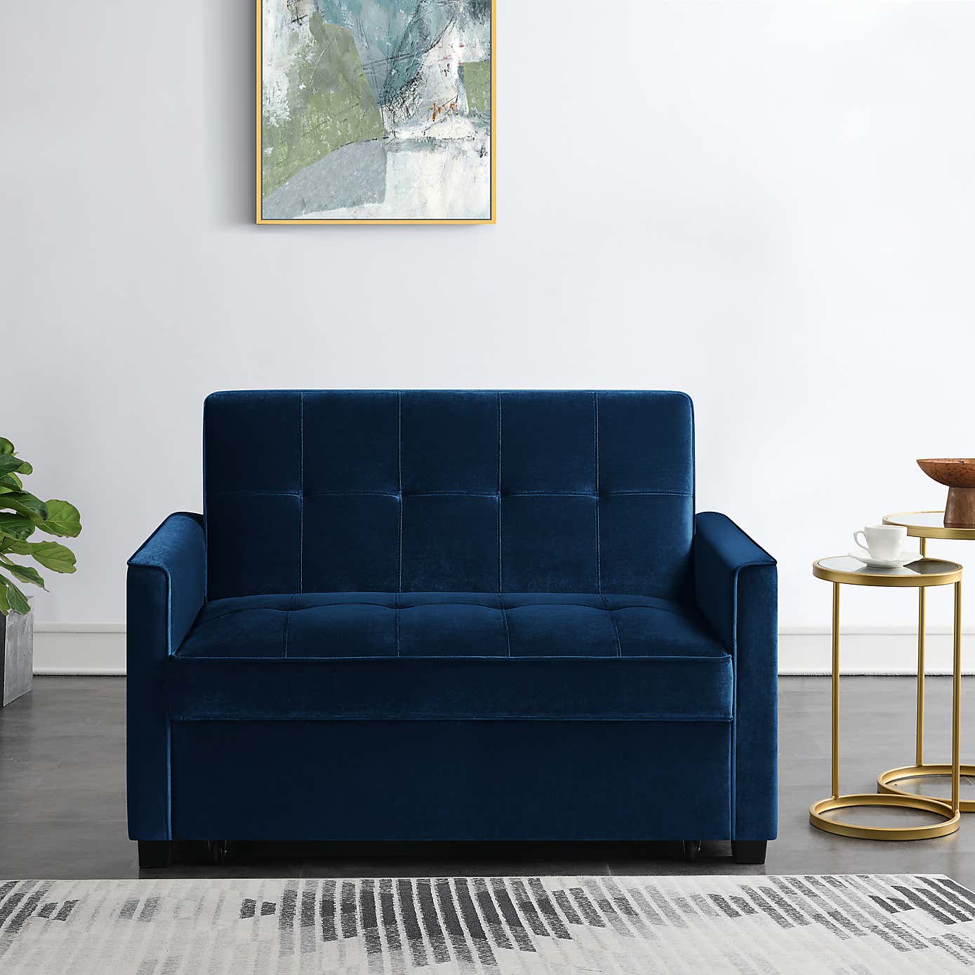 Summer Velvet 2 Seater Sofa Bed