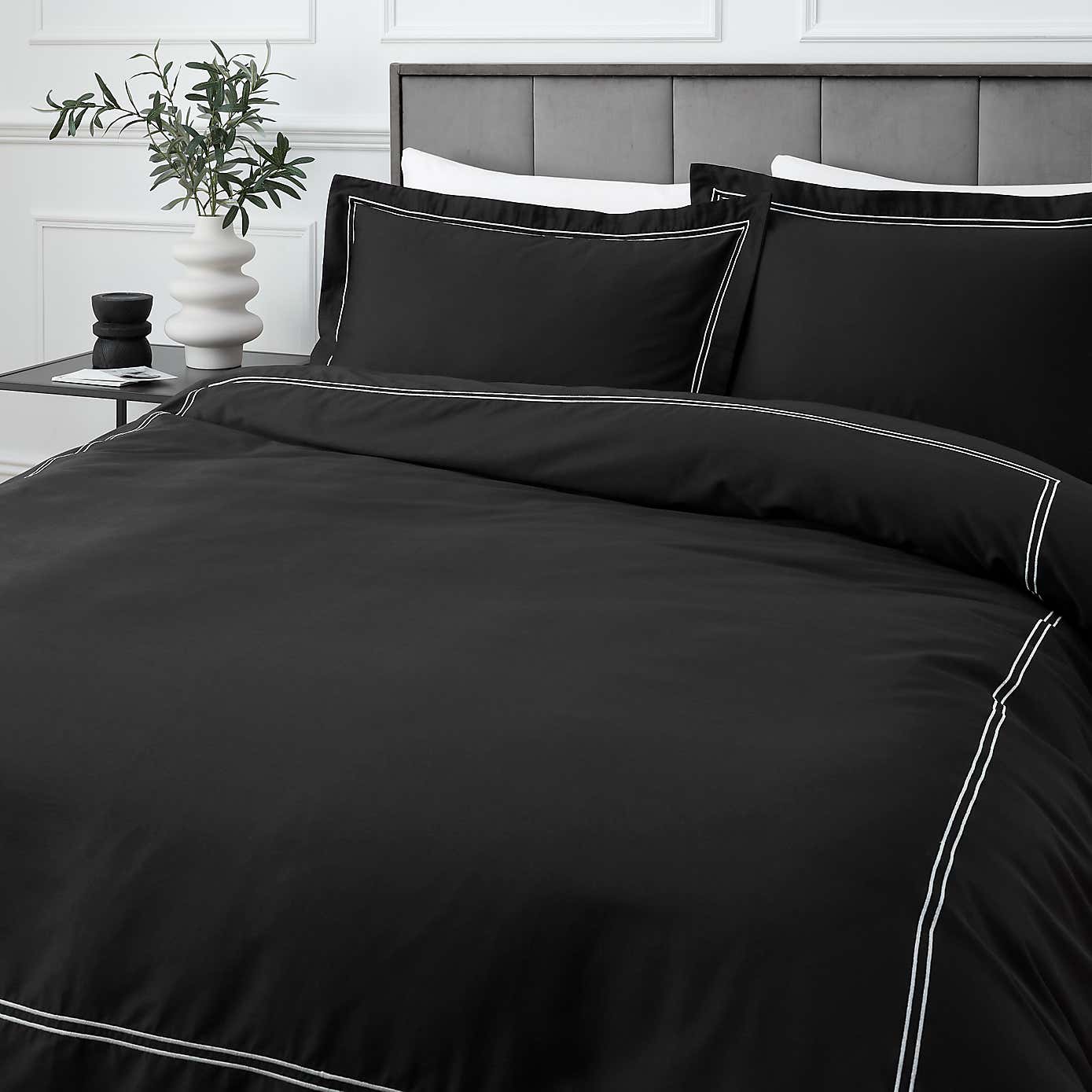 Hotel Double Sateen Stitch Duvet Cover & Pillowcase Set