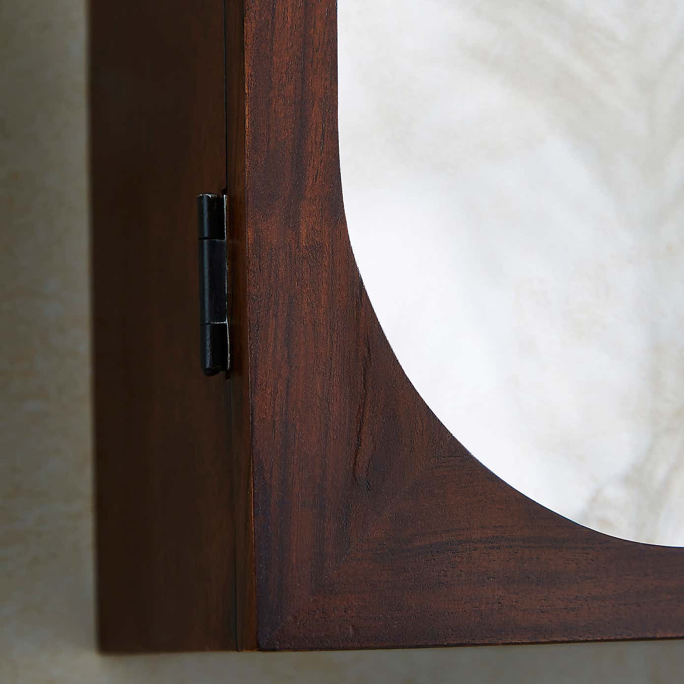 Elias Wall Cabinet, Acacia wood and Reeded Glass