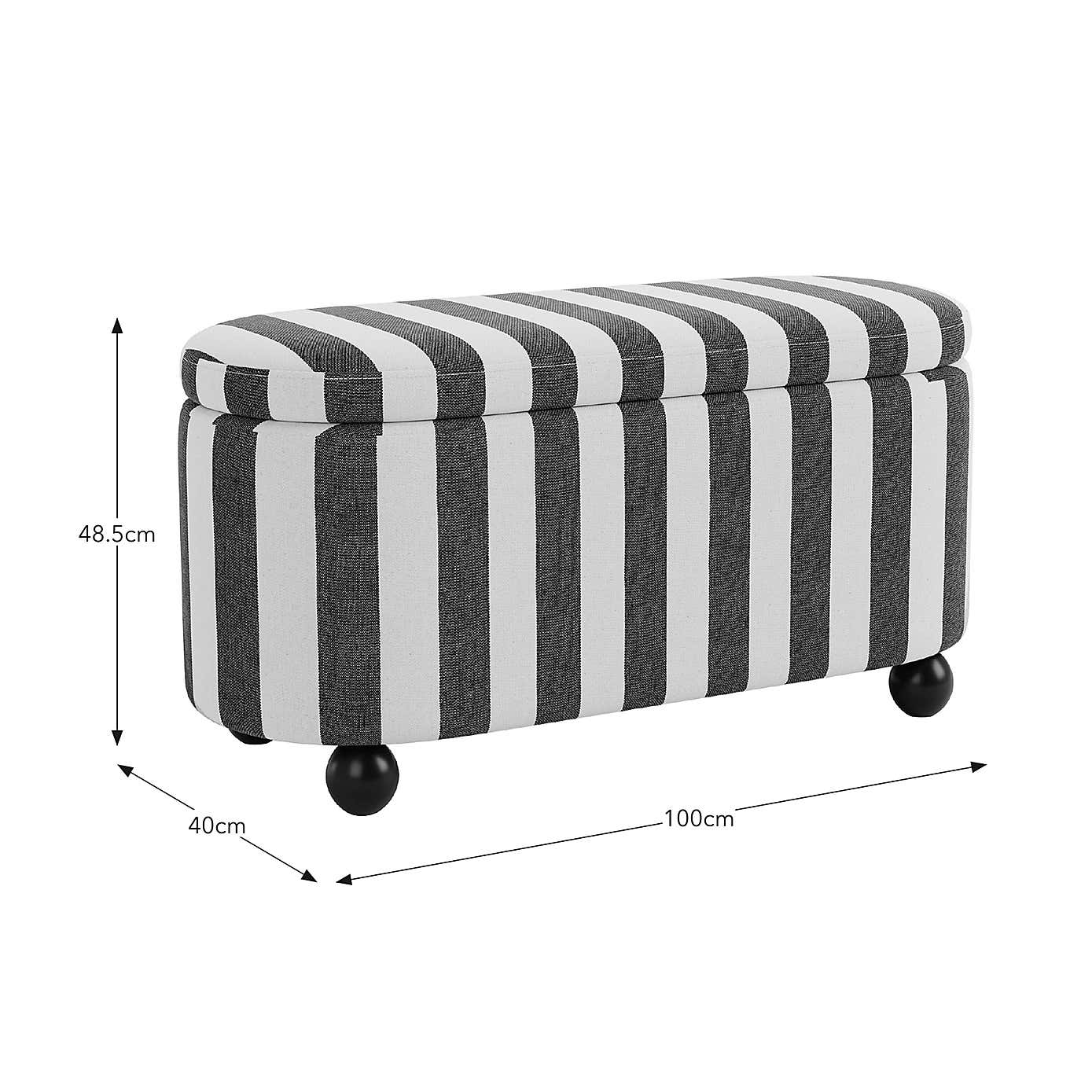 Nylah Linford Stripe Storage Ottoman