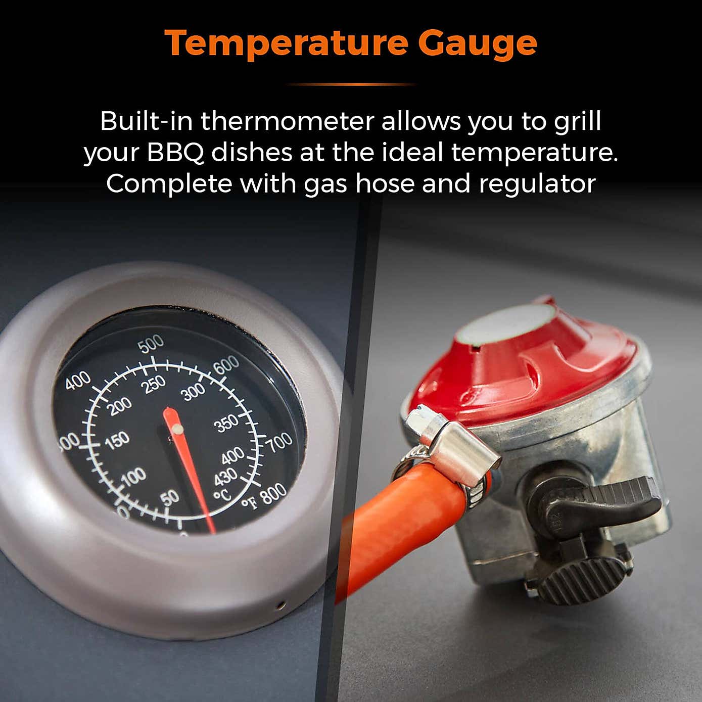 Tower Stealth Plus Three Burner Gas BBQ with Side Burner, Black Steel