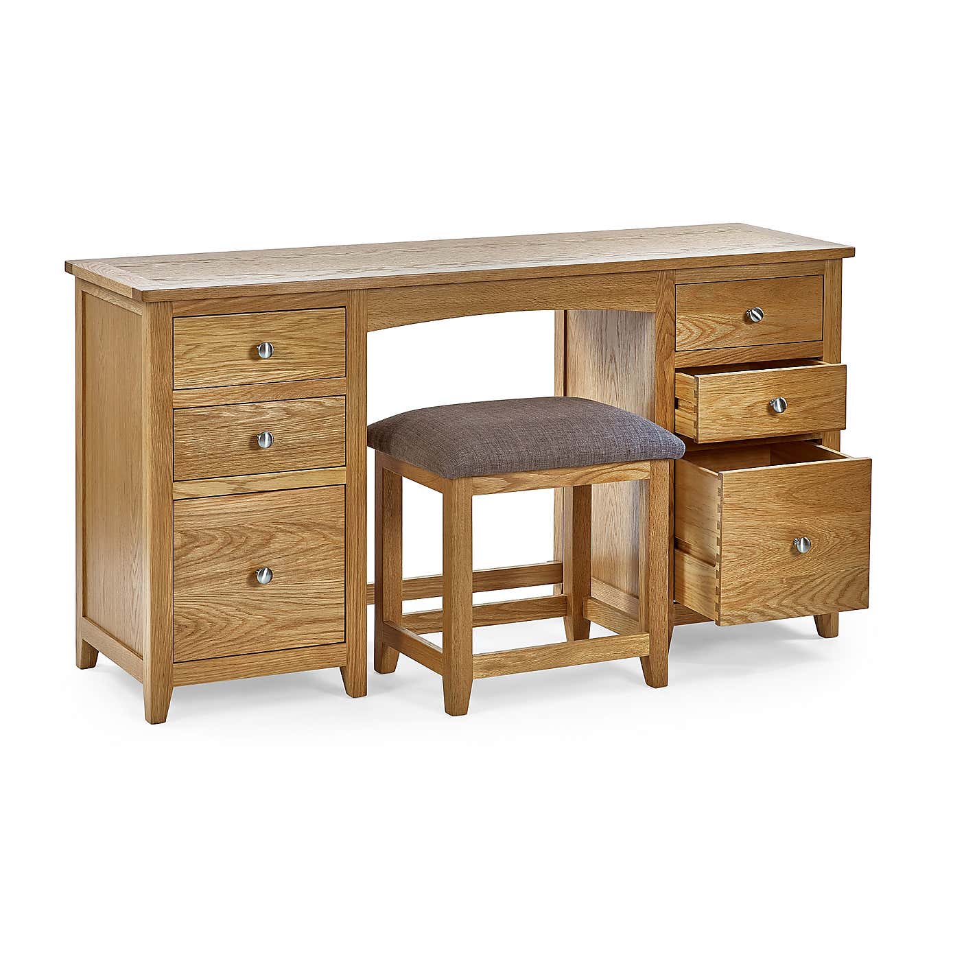 Jenkins Twin Dressing Table and Stool, Oak